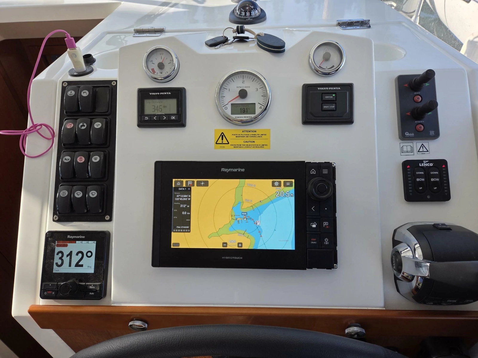Inside helm station