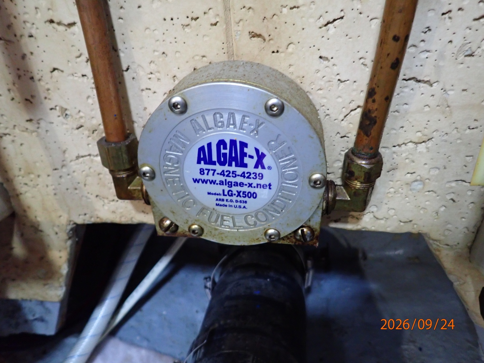 36' Monk Agae-X fuel conditioner system