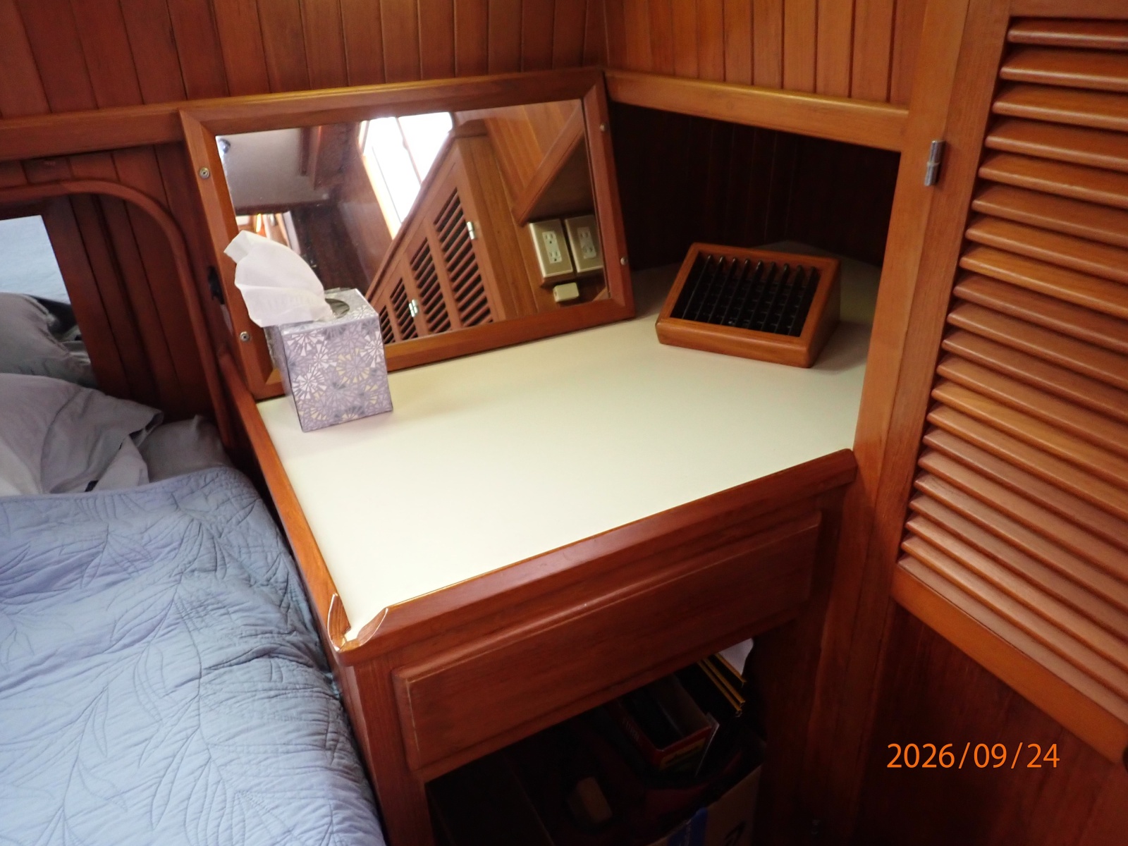 36' Monk master stateroom desk-vanity