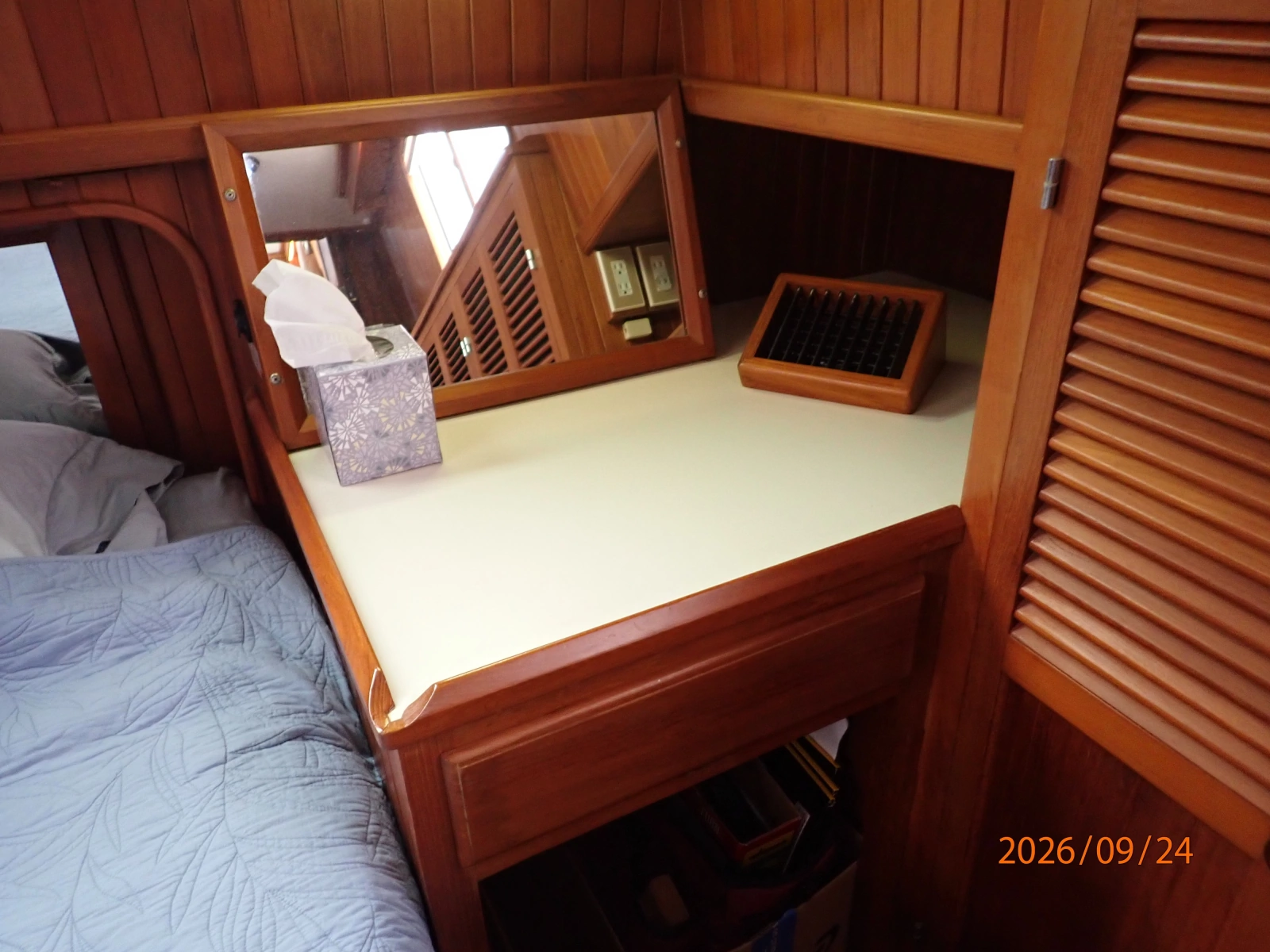 36' Monk master stateroom desk-vanity