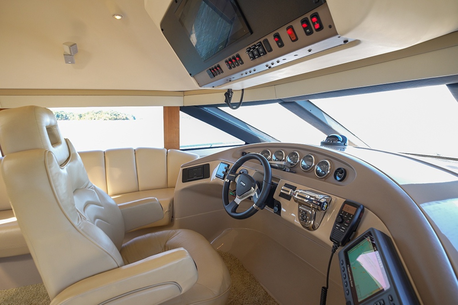 Captain's chair at the lower helm