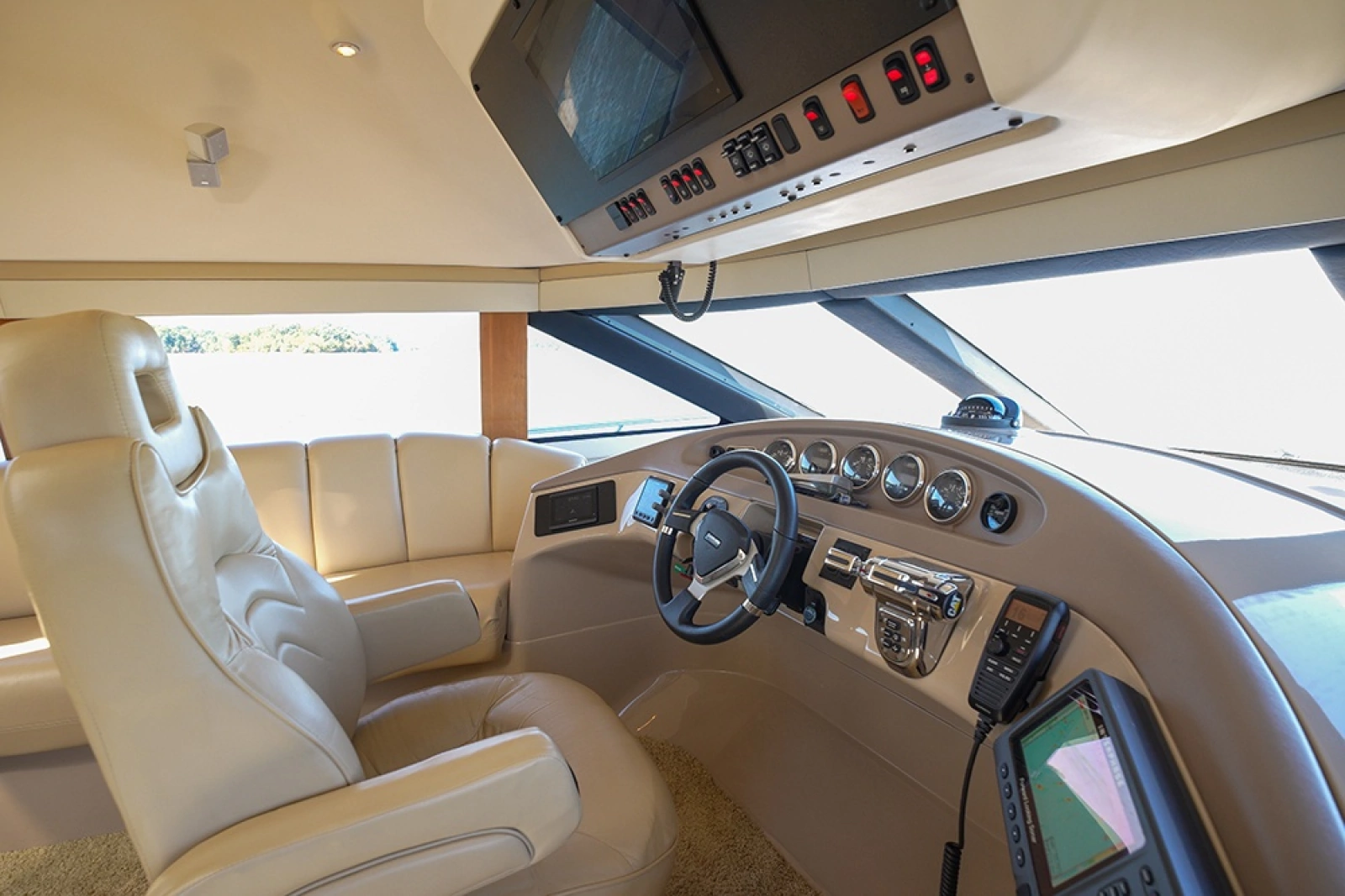 Captain's chair at the lower helm