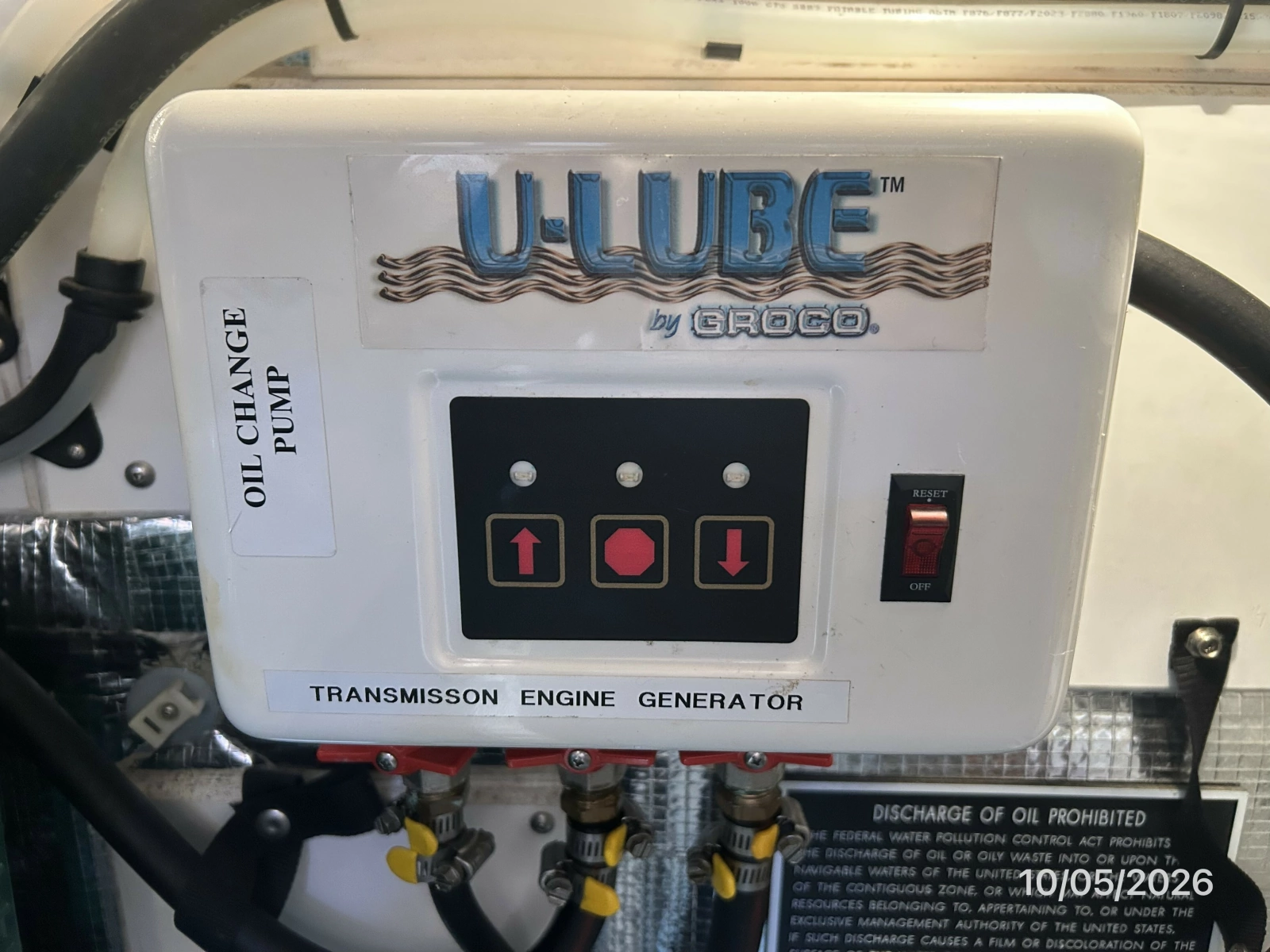 34' Nordic Tugs oil change system
