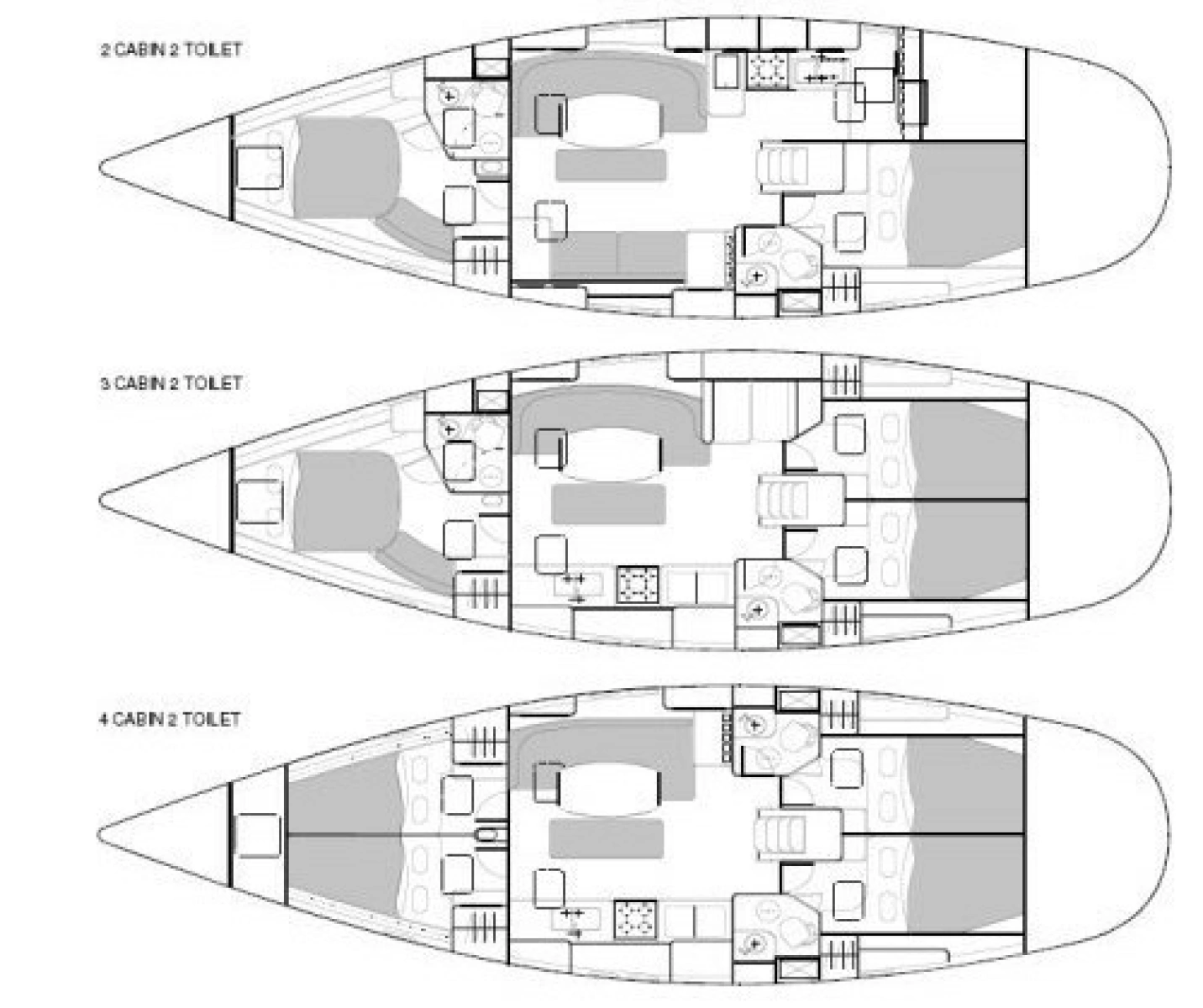 3-Cabin, 2-Head Version