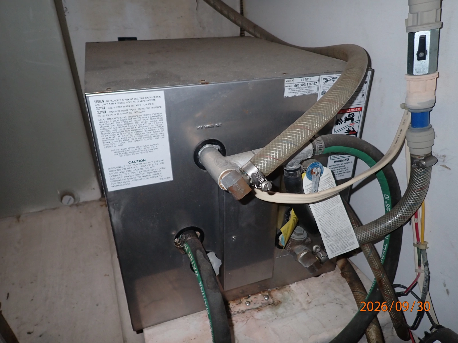 42' Sabre water heater