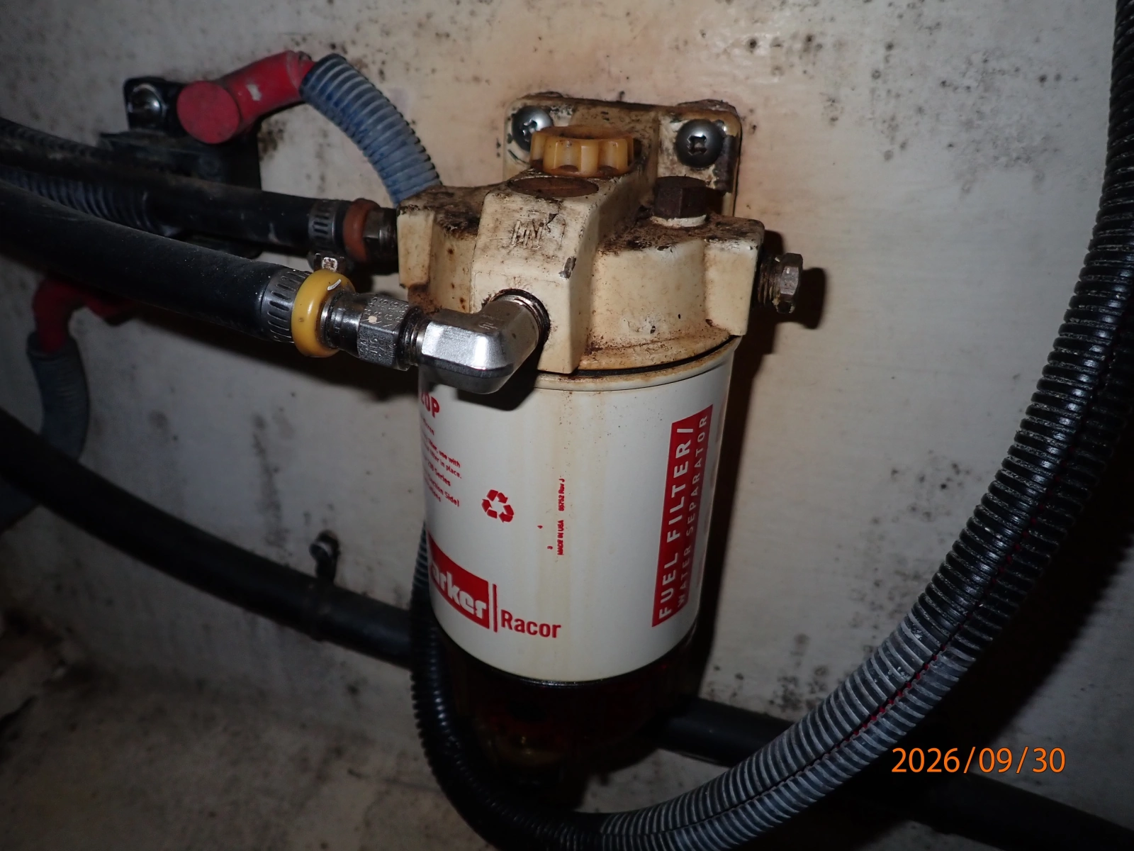 42' Sabre generator Racor fuel filter