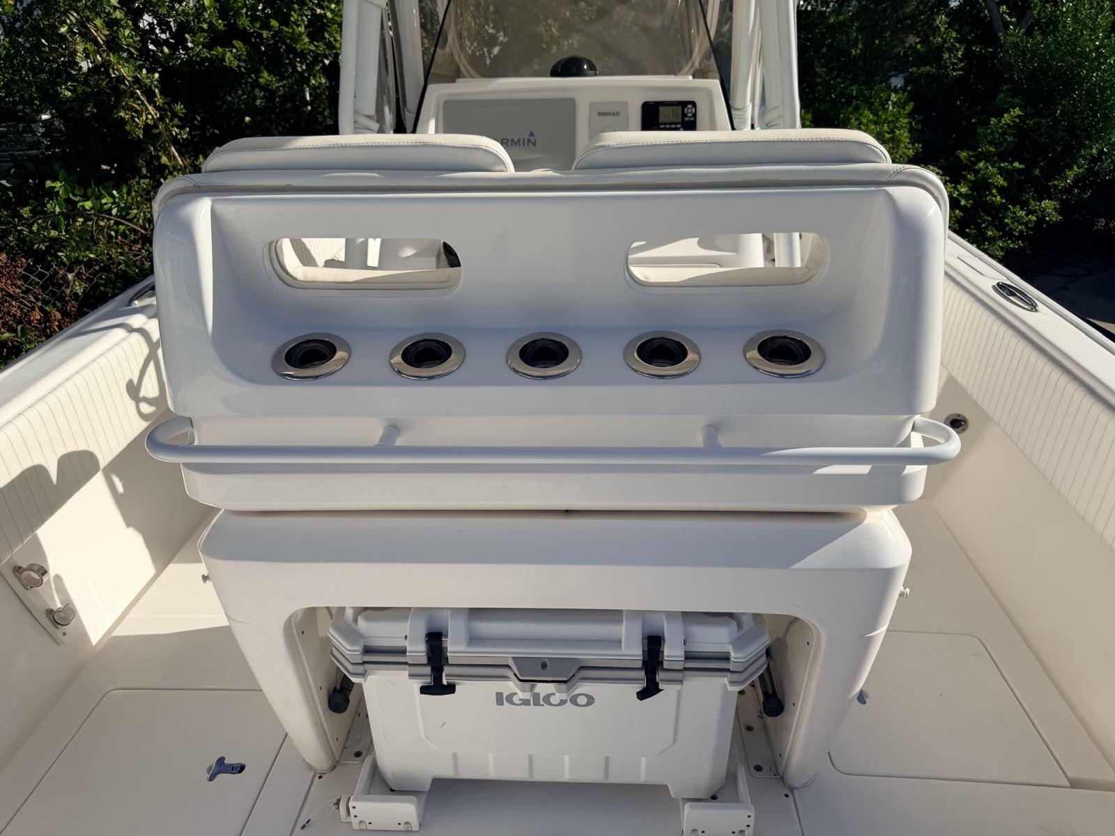 2017 Intrepid 327 Center Console for sale in Pompano Beach FL - leaning post with rocket launcher rod holders and cooler