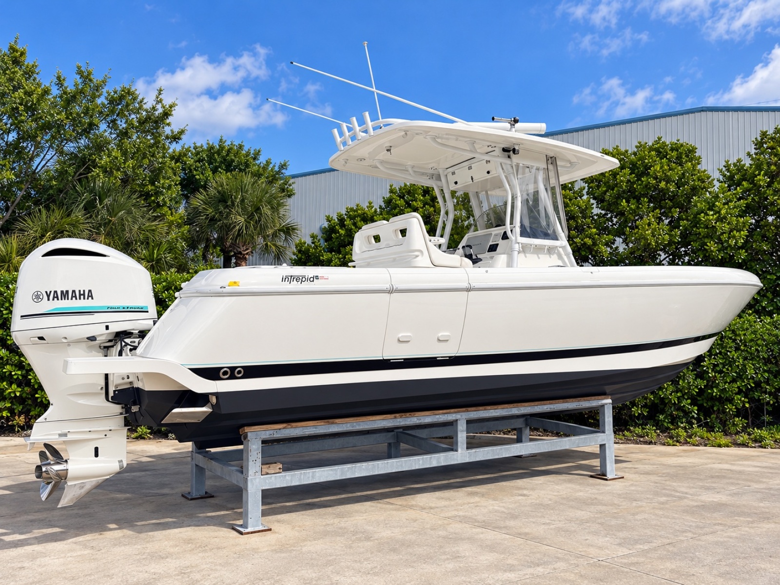 2017 Intrepid 327 Center Console for sale - BH Yachts (bow three-quarter view)