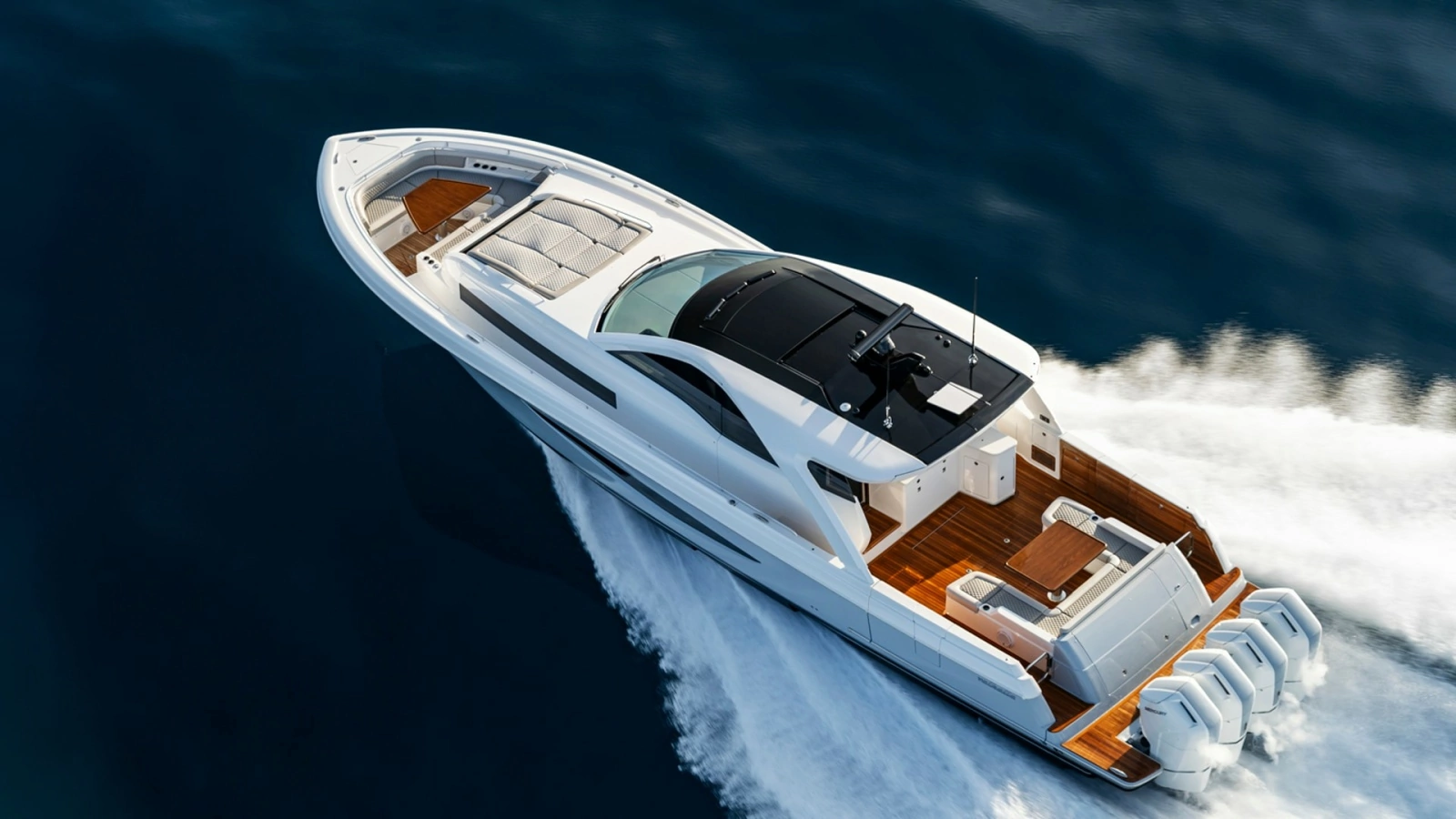 Aerial View of Yacht in Motion