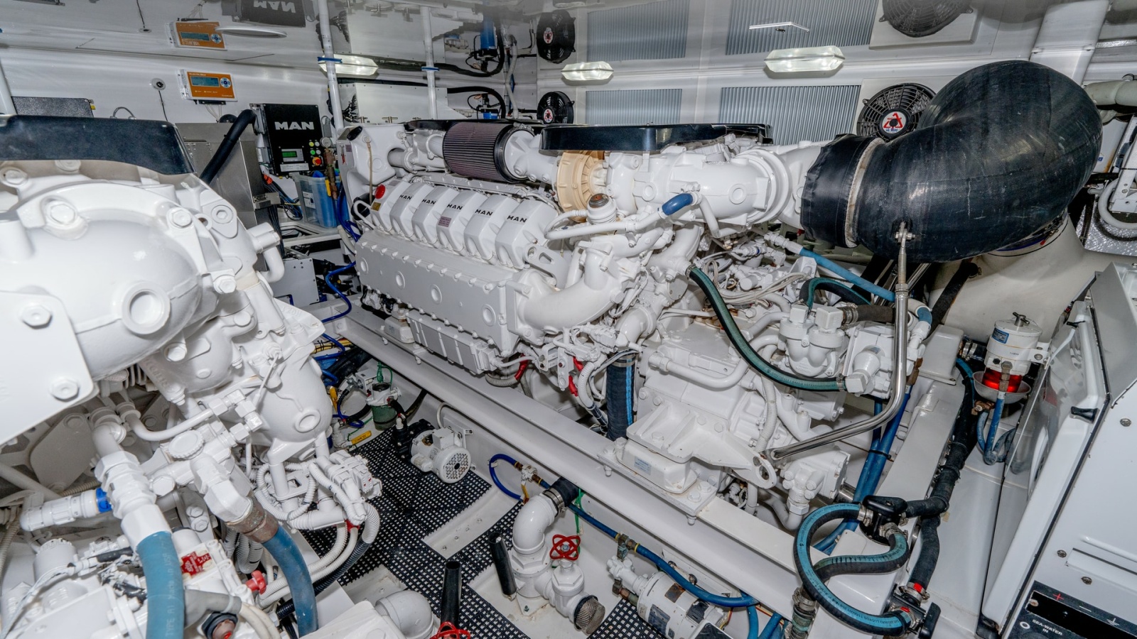 Engine Room with Twin MAN Engines