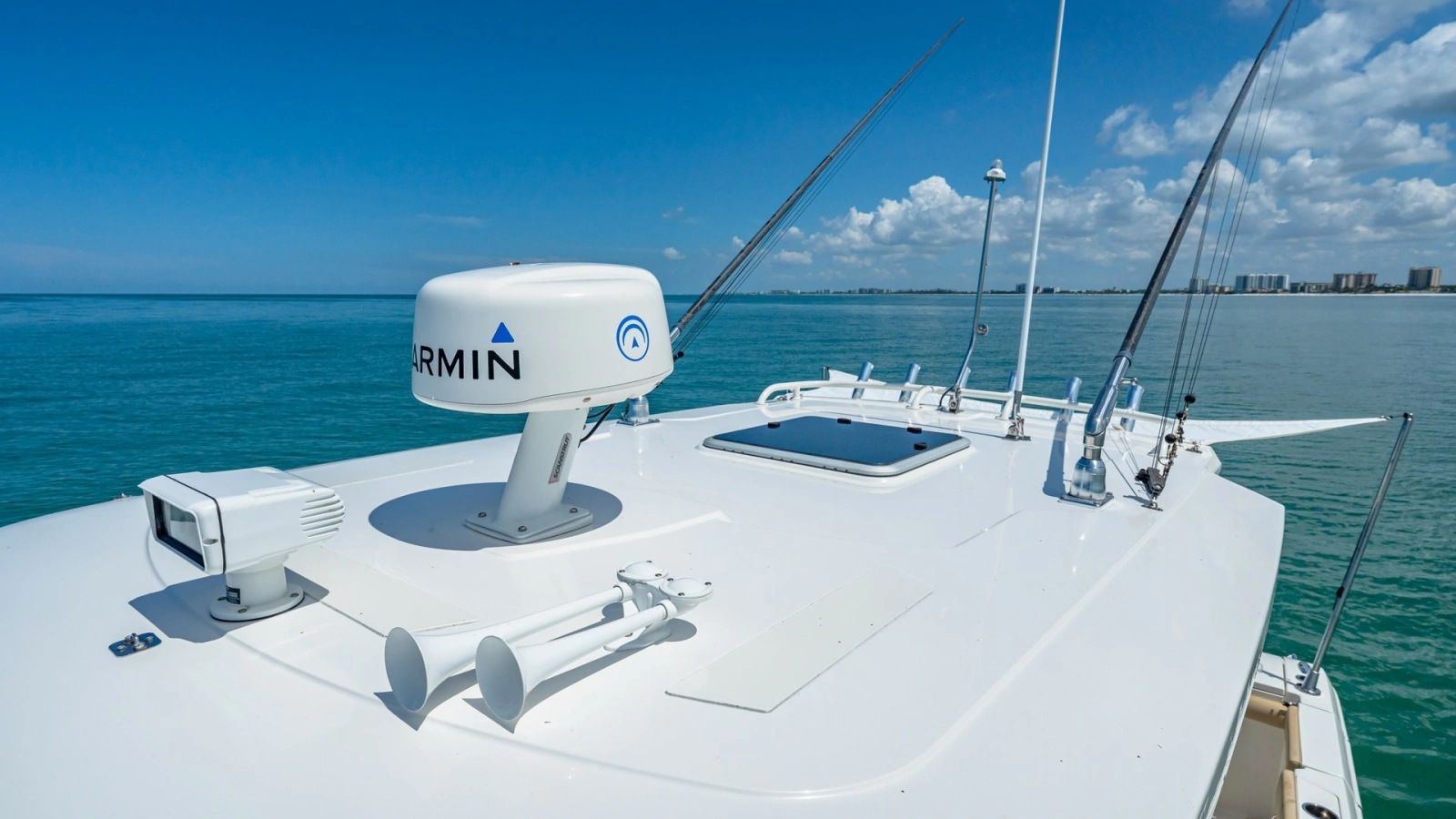 Flybridge with Radar and Antennas