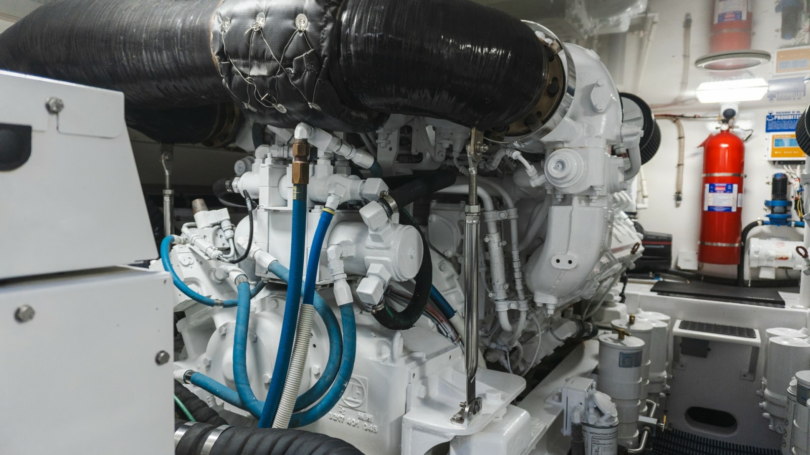 2009 Viking 50 Convertible "Jammin" - Engine Room with Diesel Engine