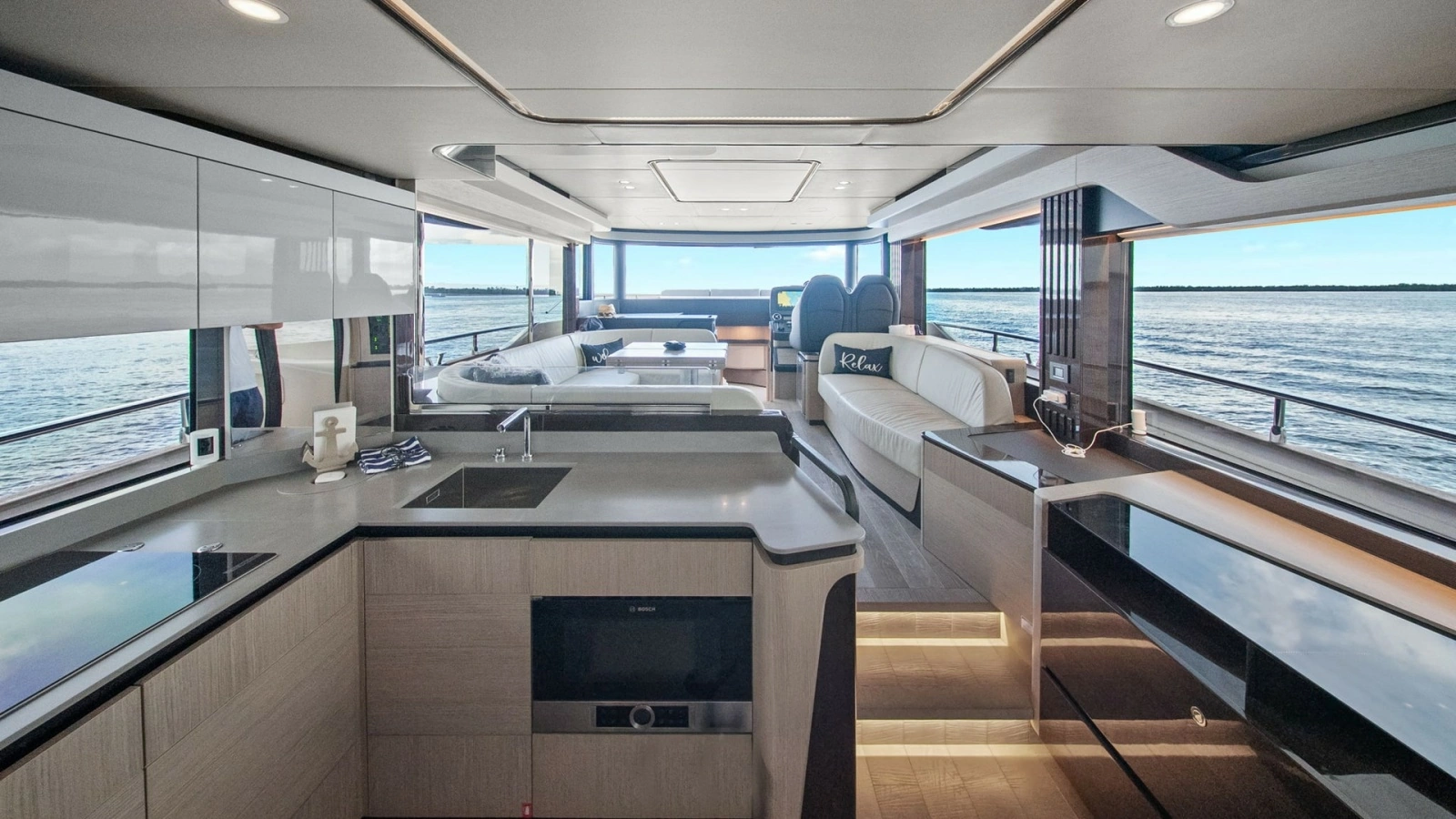 Open-Plan Galley and Salon