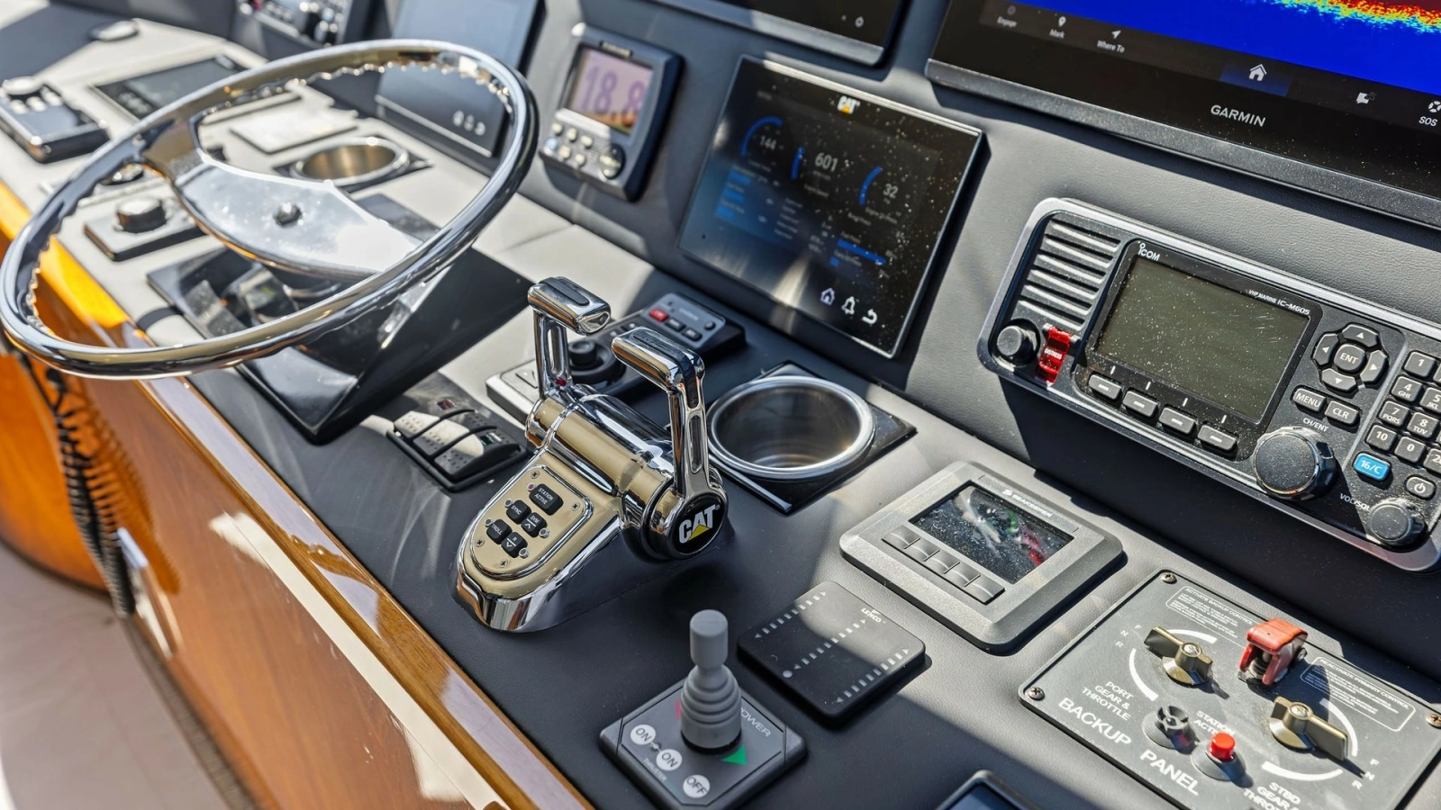 Helm Console with Navigation Displays
