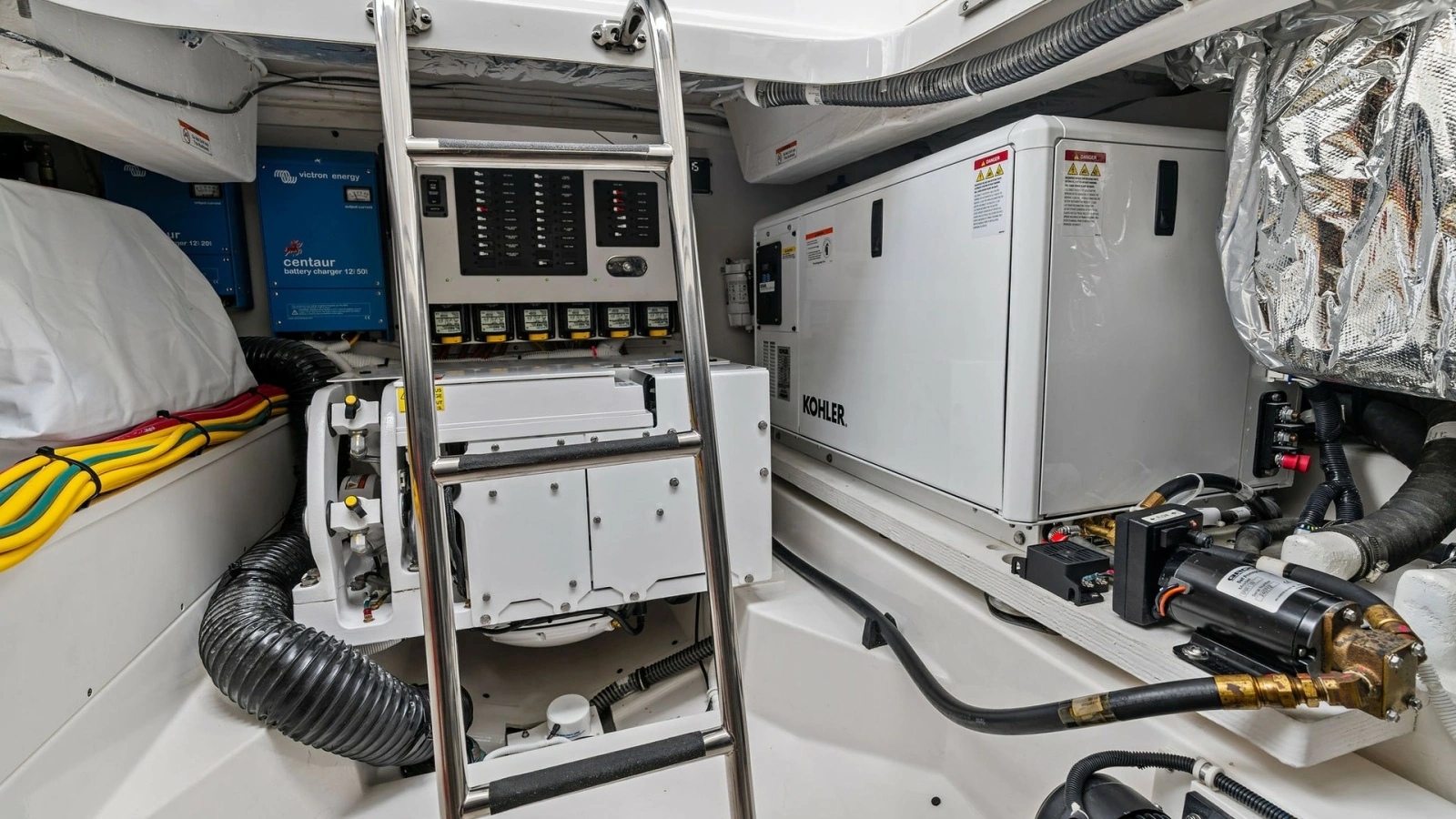 Engine Room with Generator and Ladder