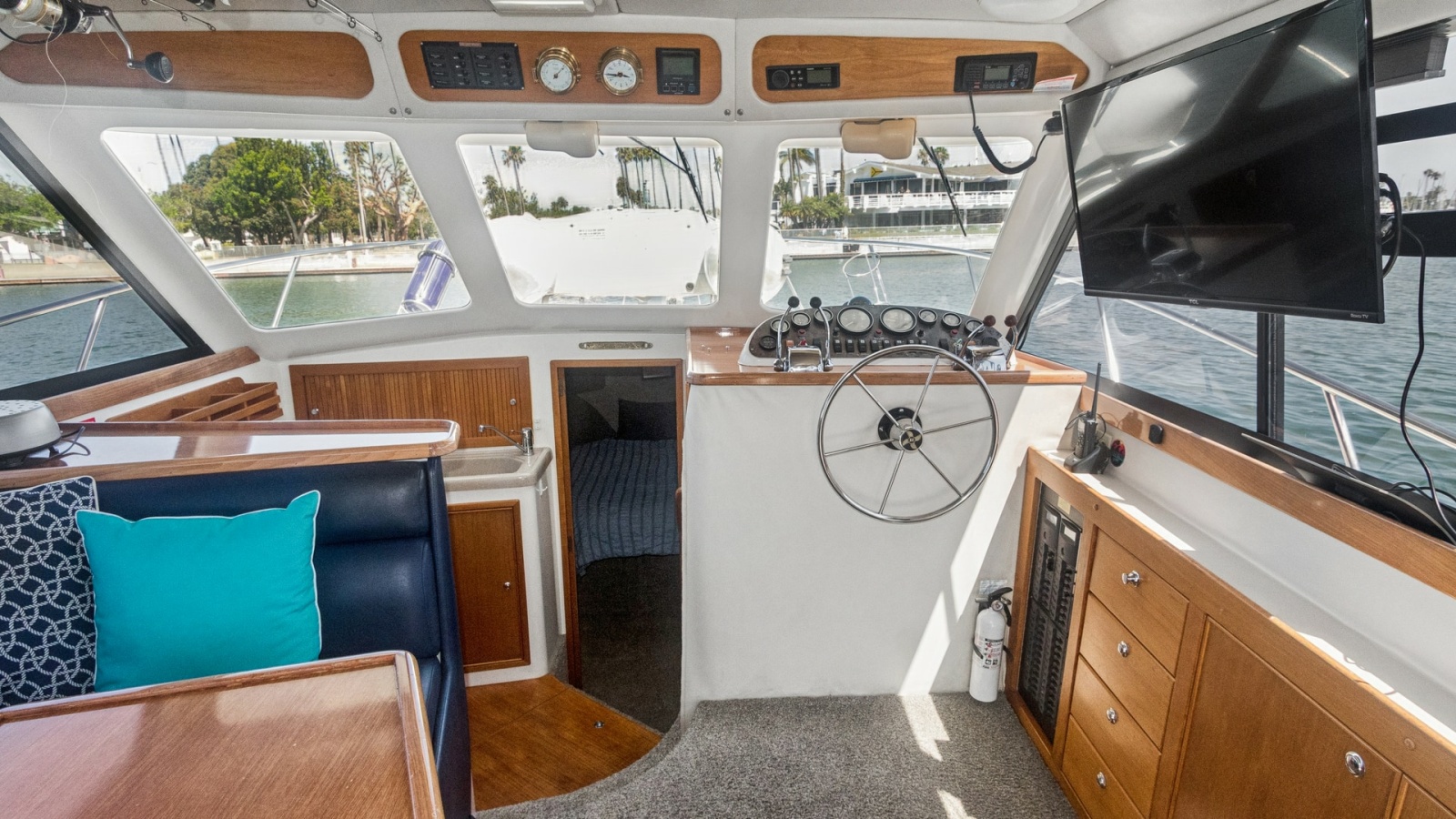 Helm and Salon Interior View