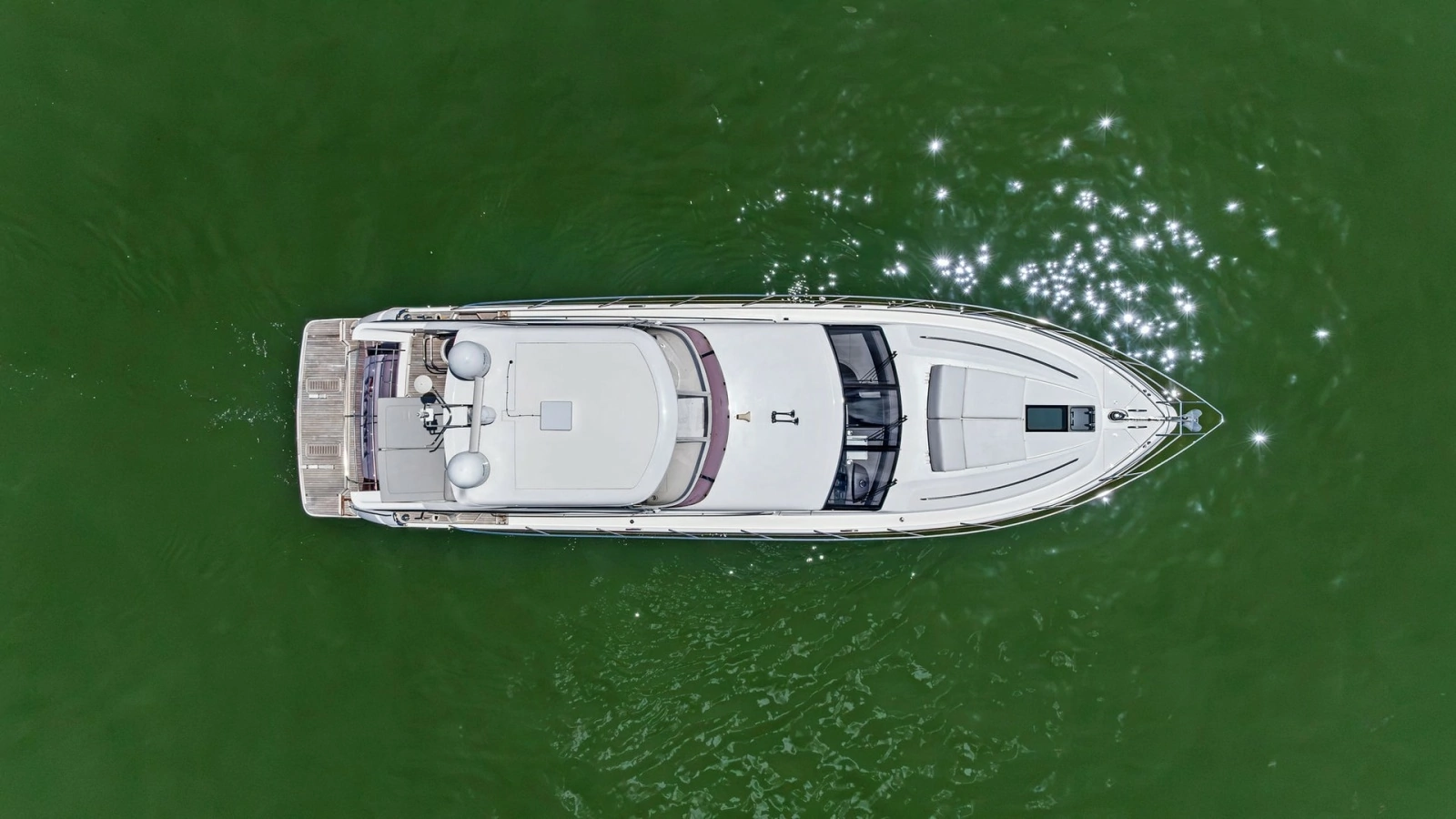 Top-Down View of Flybridge Yacht
