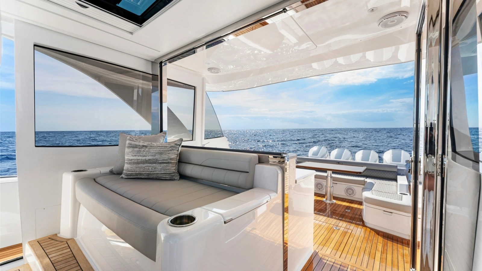 Aft Deck with Lounge Seating - Valhalla 55 Sport Yacht