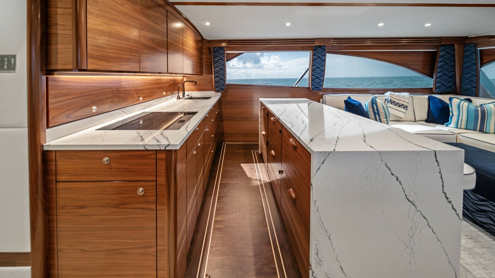 Galley with Marble Countertops