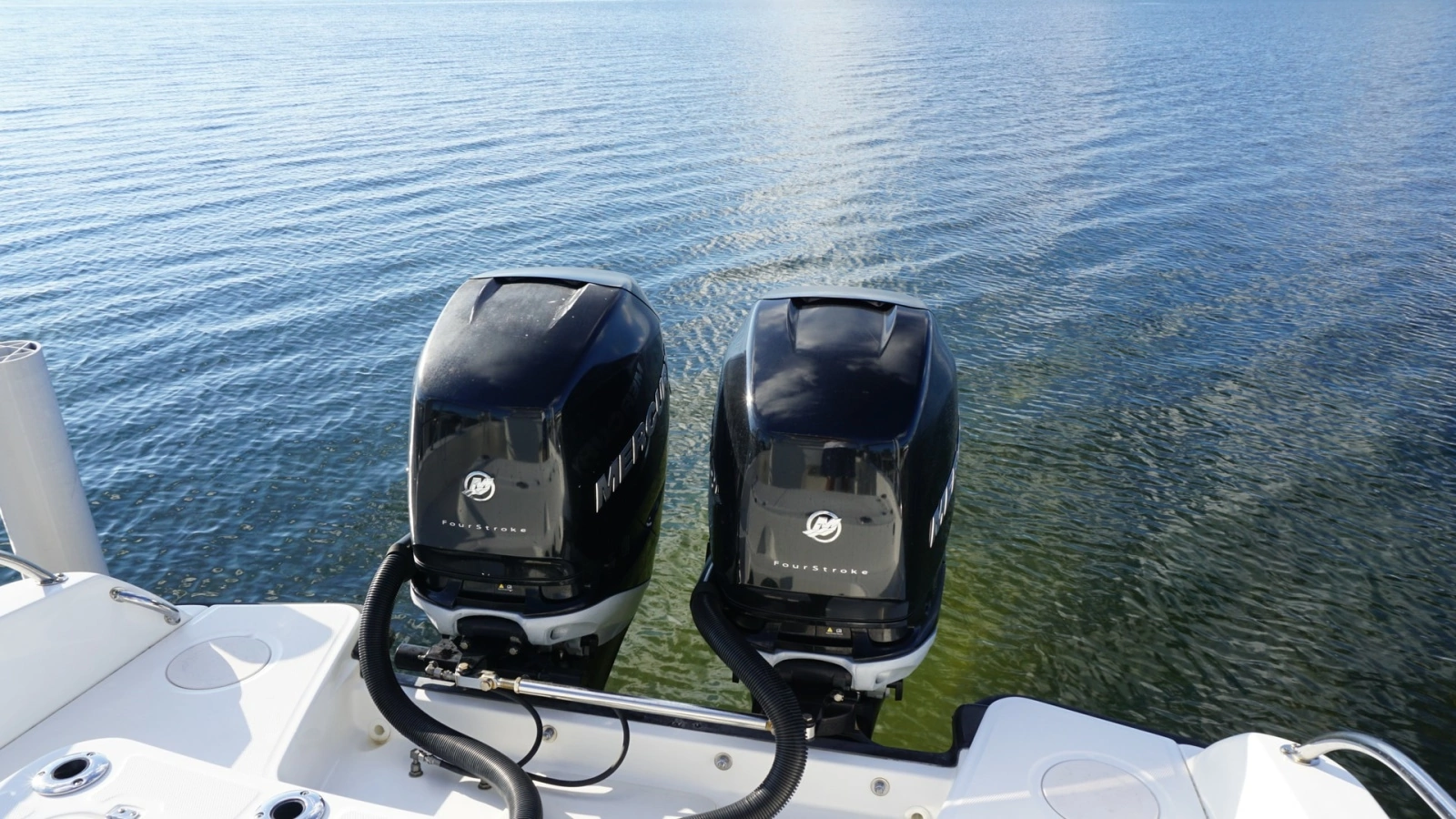 Twin Outboard Engines Aft View