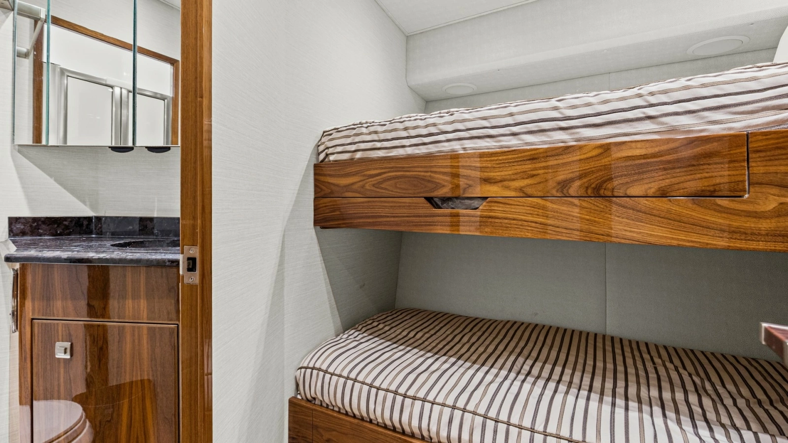 2017 72 Viking Enclosed Bridge Share-E Port Stateroom and Head (2)