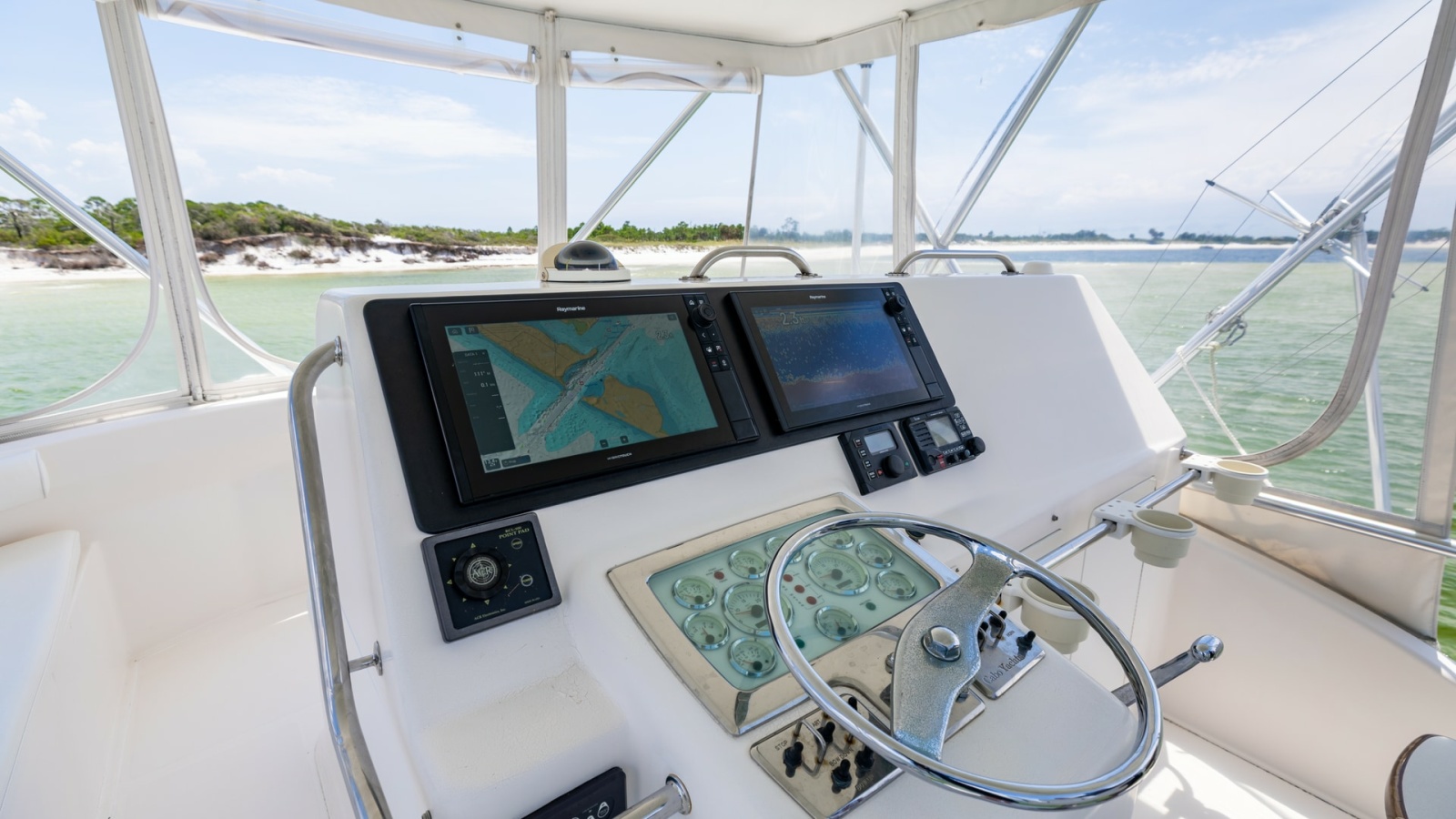 Flybridge Helm with Navigation Displays