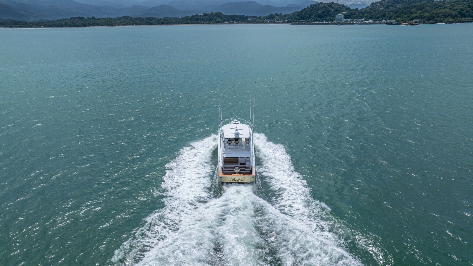 Aerial View of Stern Underway 2002 Viking 61 Convertible