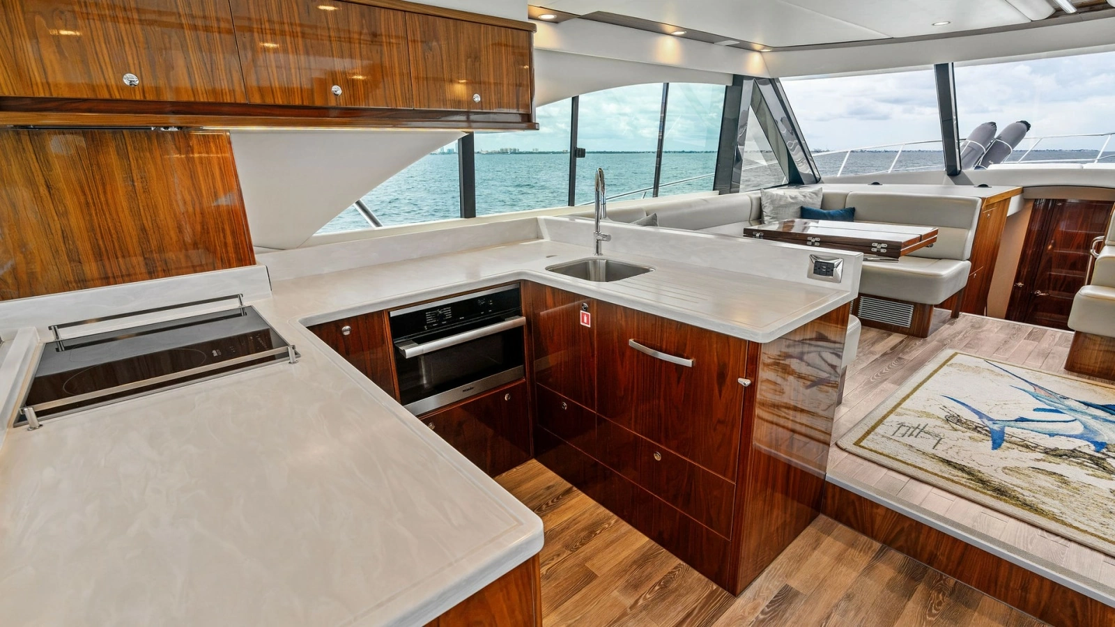 Galley and Salon with Ocean Views