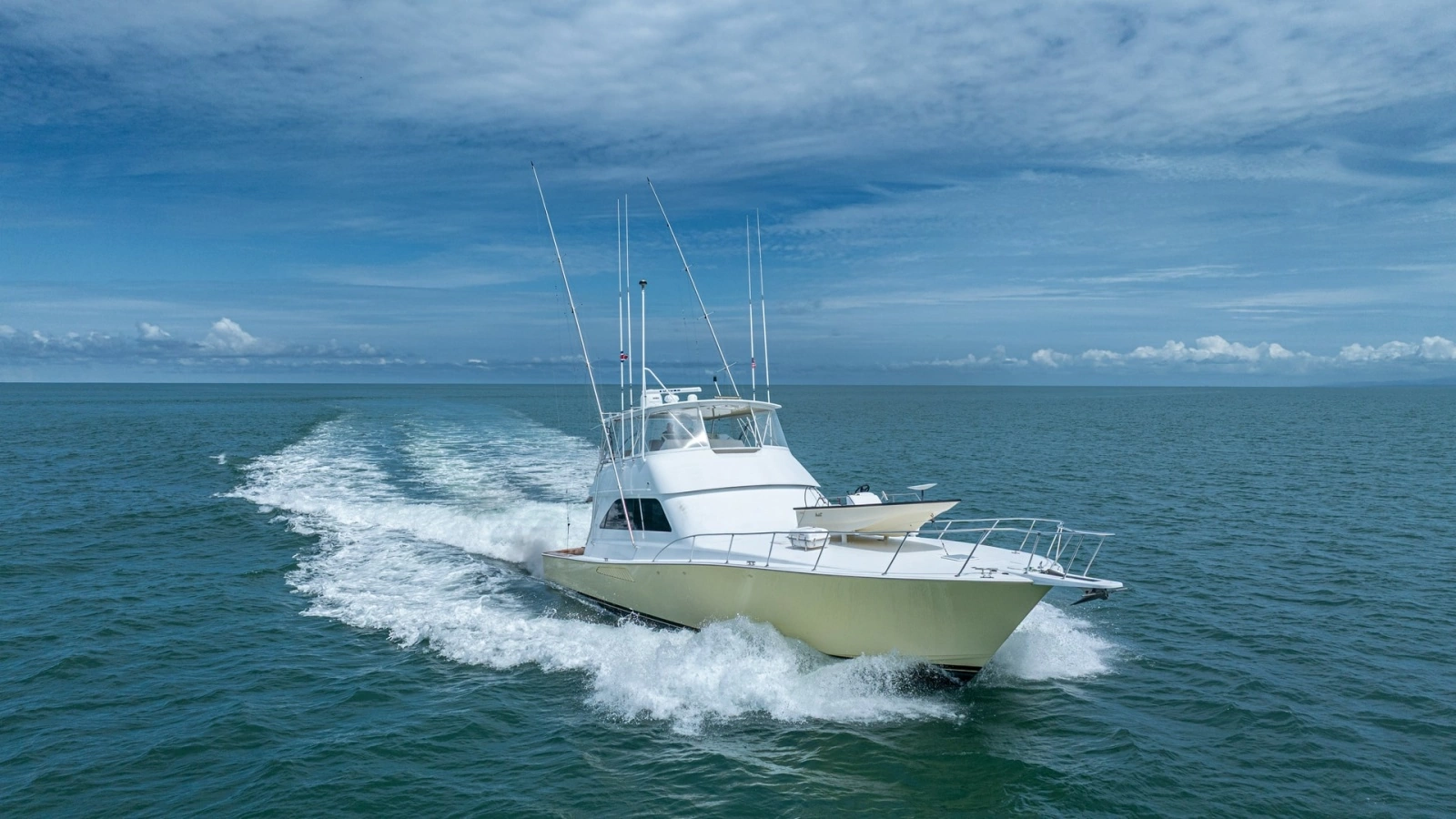Dynamic Bow View at Sea 2002 Viking 61 Convertible