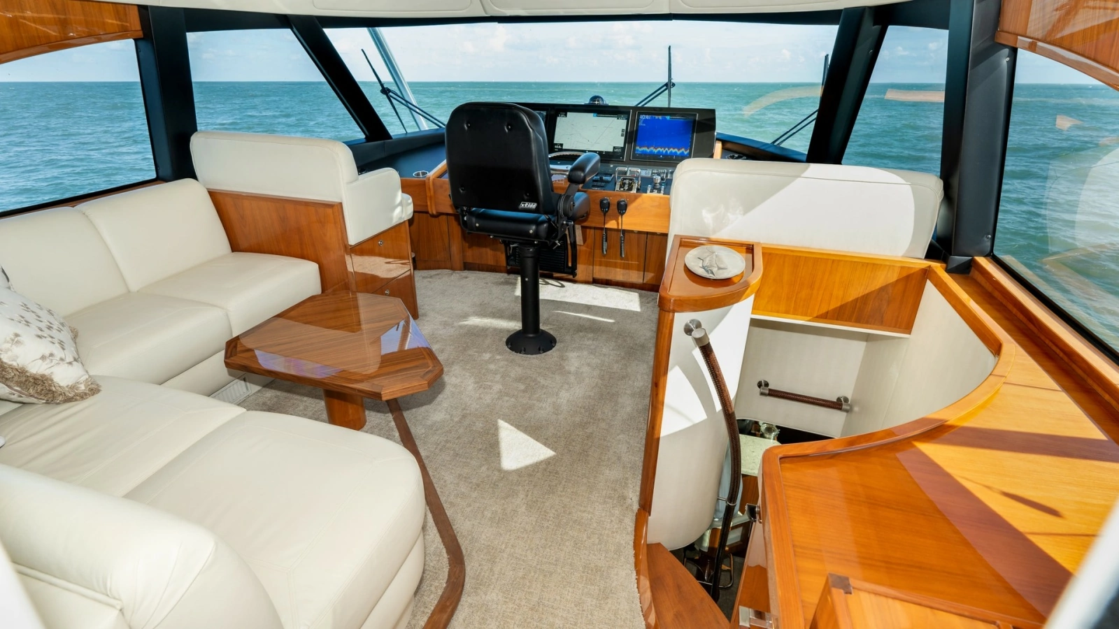 Enclosed Bridge Helm and Lounge Area