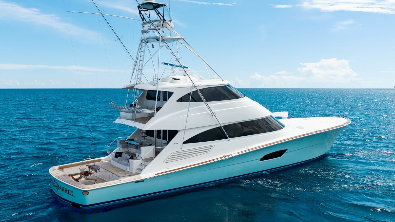 Side View of Enclosed Bridge Yacht