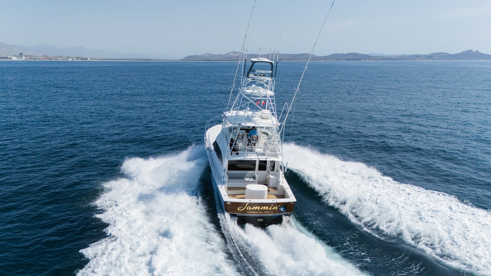 2009 Viking 50 Convertible "Jammin" - Aft View Underway