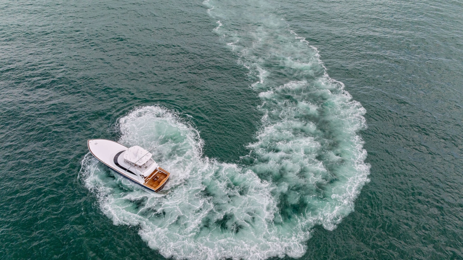 Aerial View of Yacht in Motion