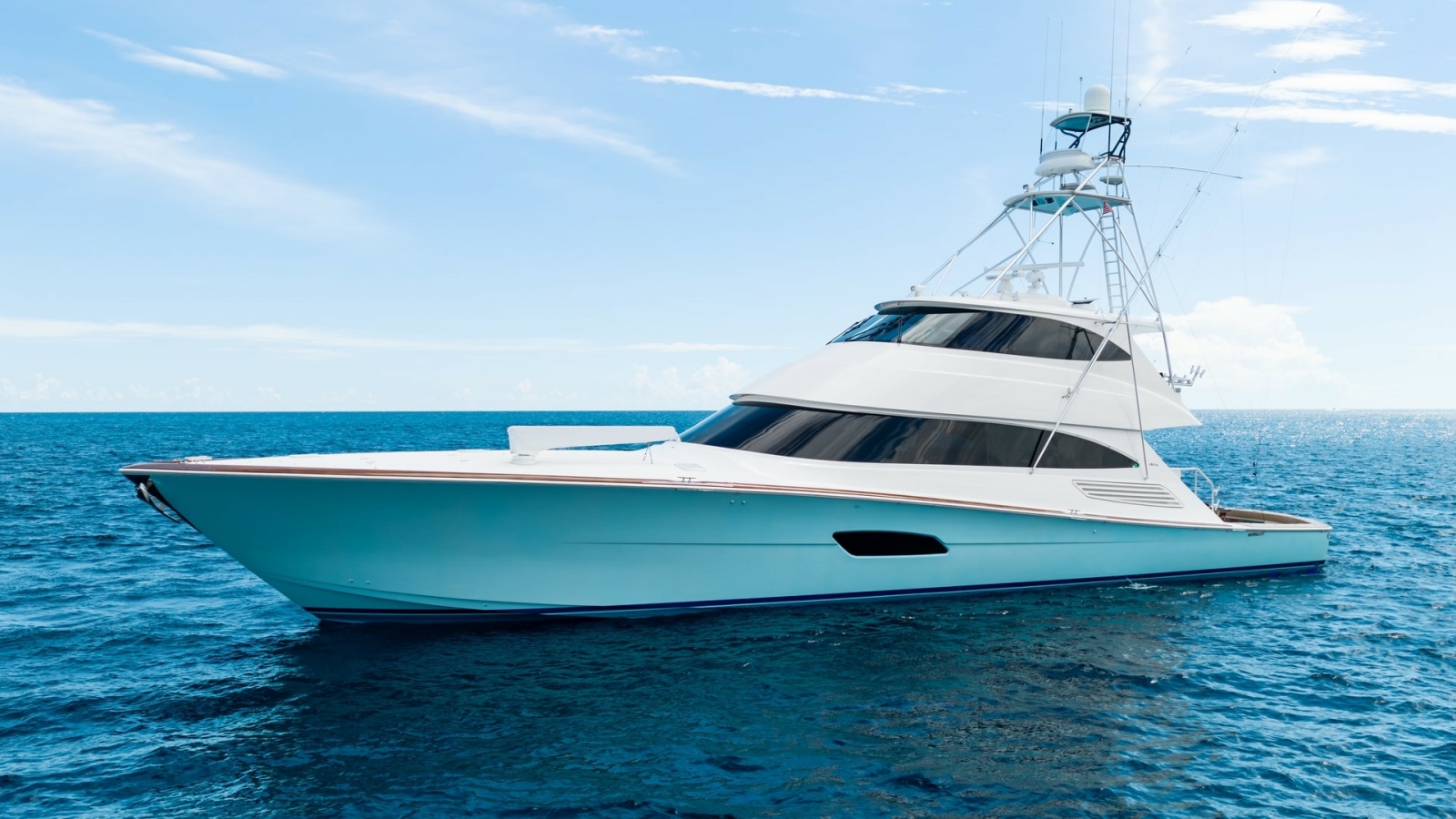 Profile View of Viking 92 Enclosed Bridge