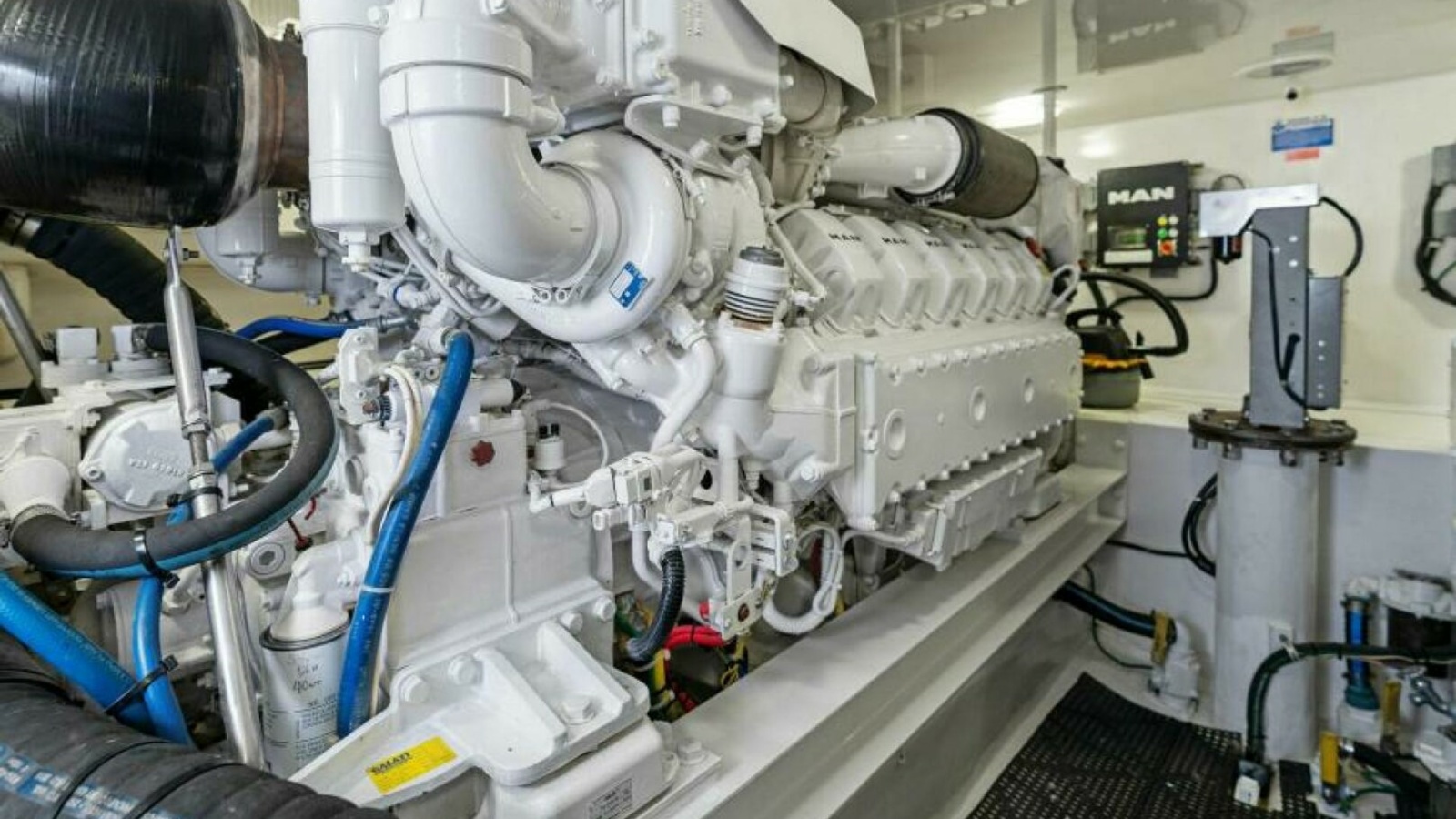 Engine Room with MAN V12 Engine