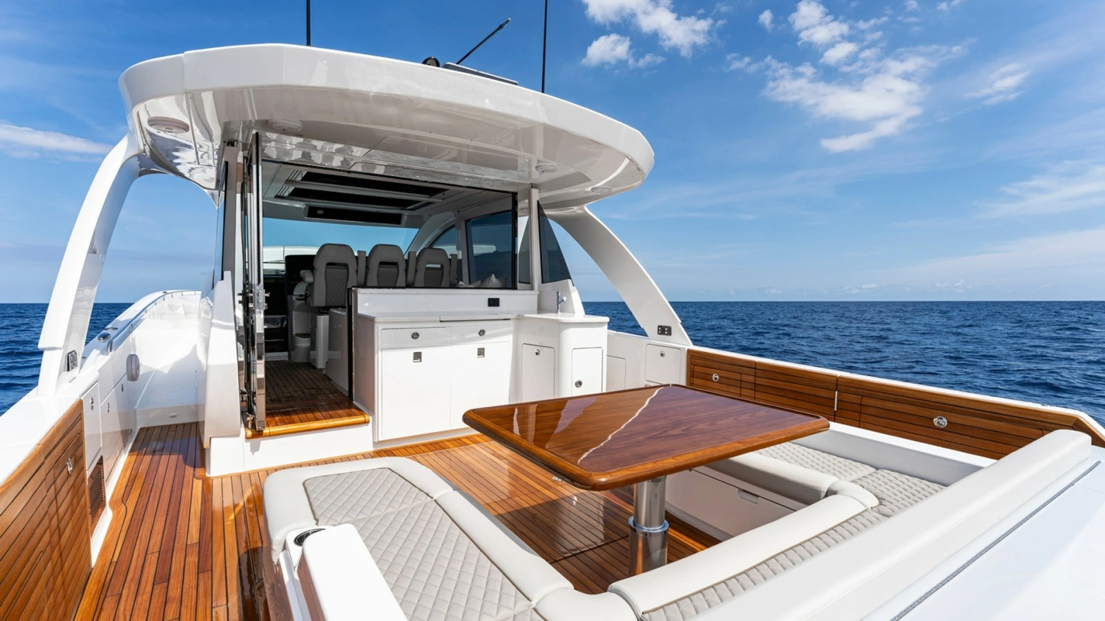 Aft Deck with Seating Area - Valhalla 55 Sport Yacht