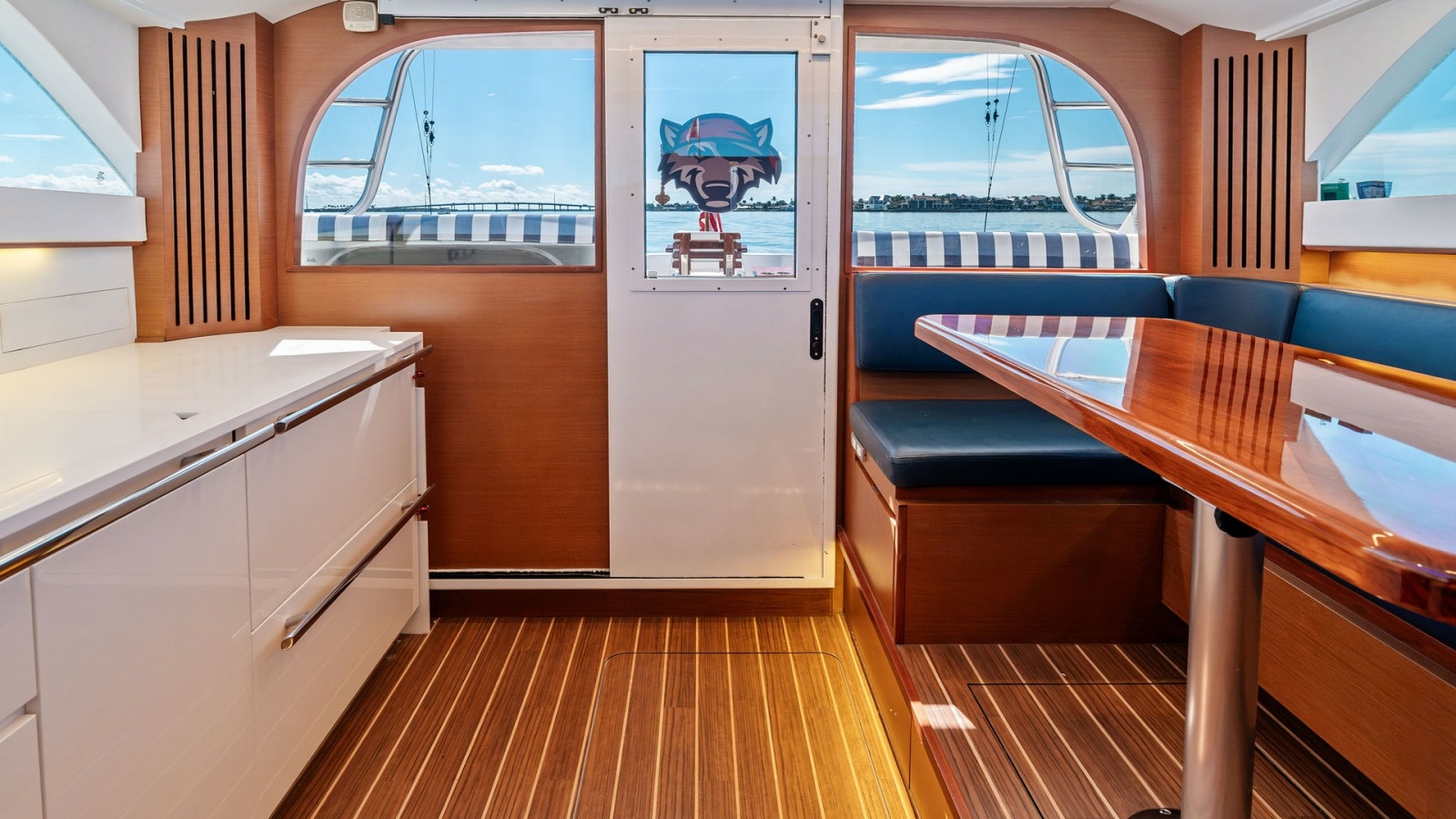 Flybridge Interior with Dining Area