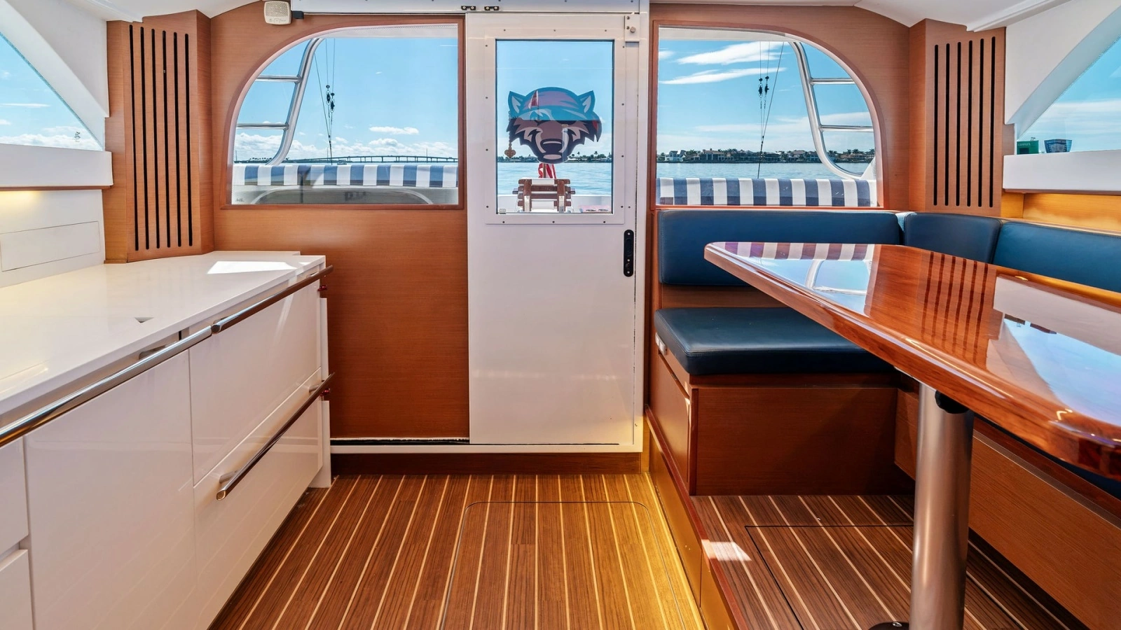 Flybridge Interior with Dining Area