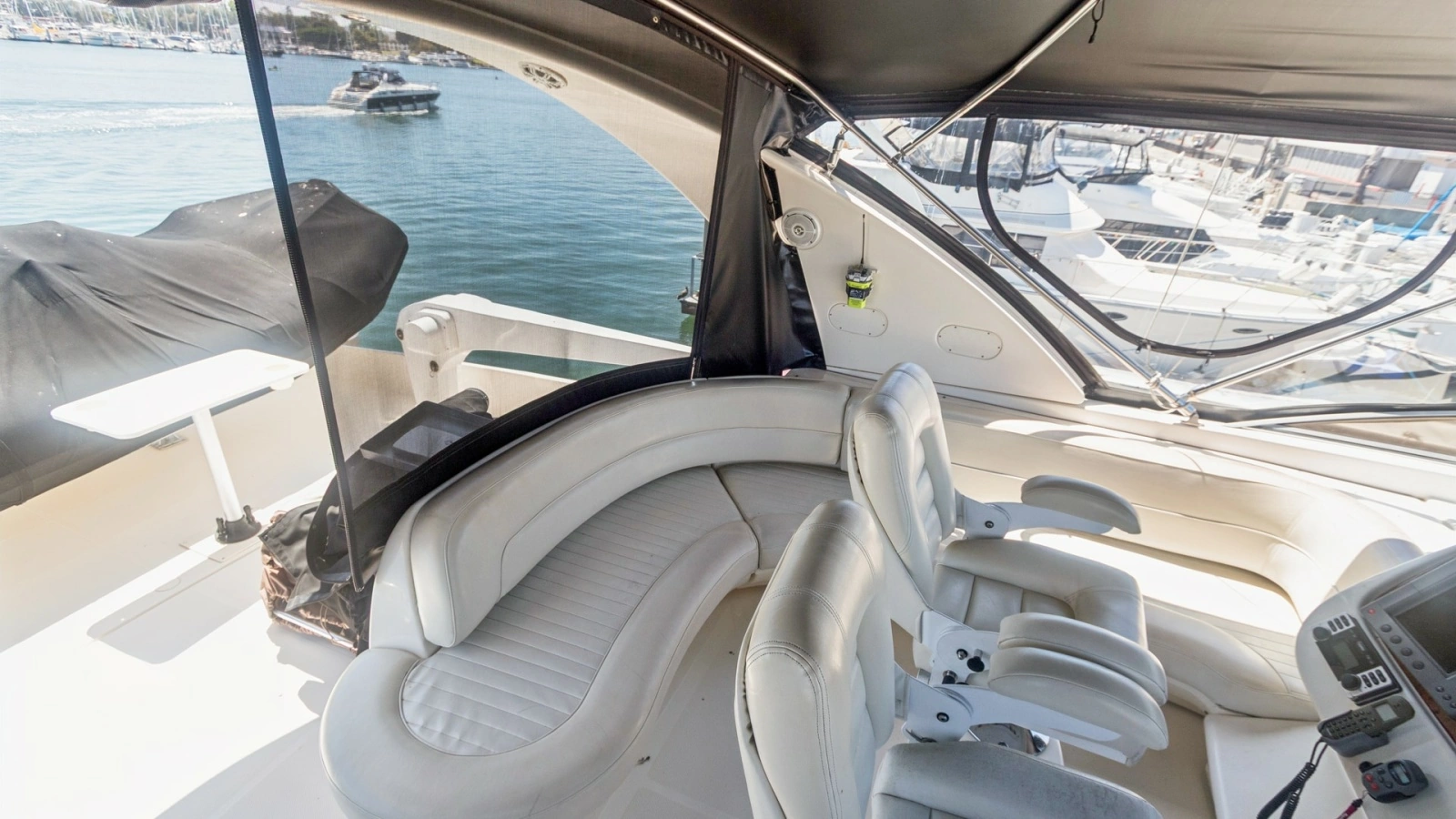Flybridge Helm and Seating Area