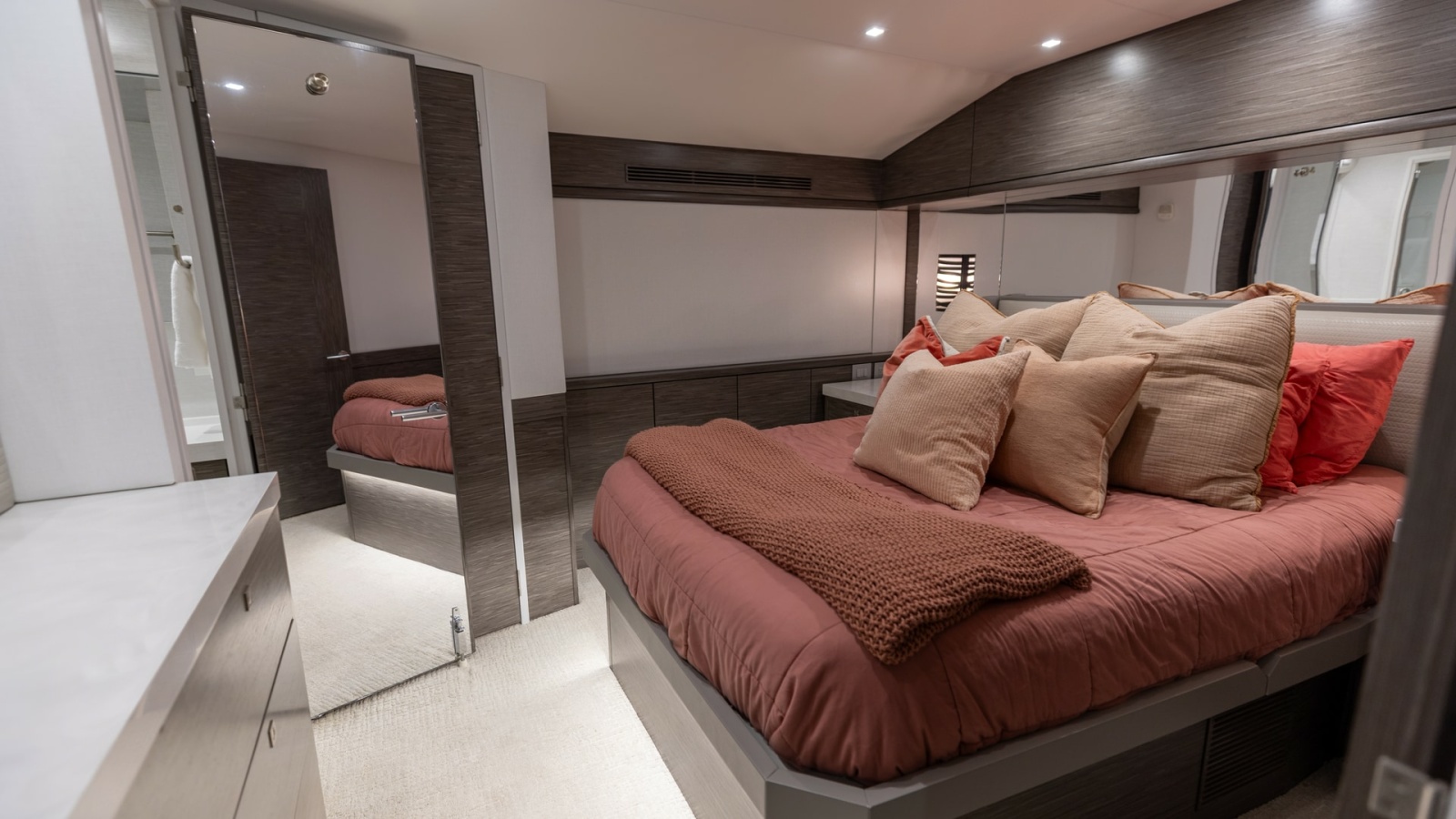 2021 65 Hatteras GT On the DL Master Stateroom (2)