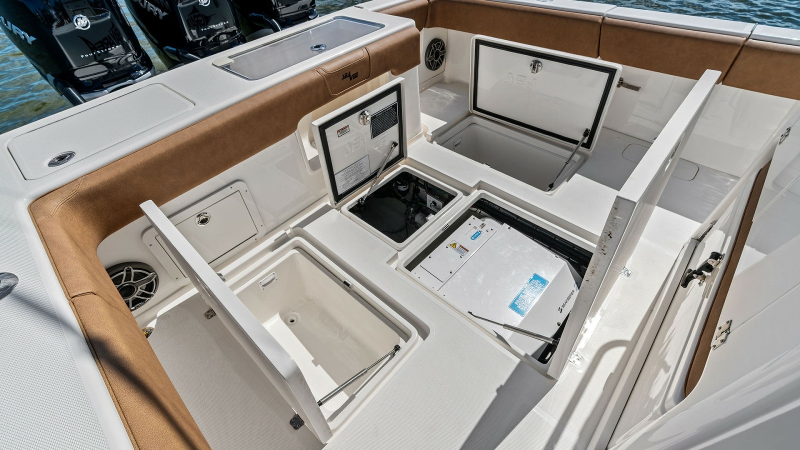 Spacious Aft Deck Storage Compartments