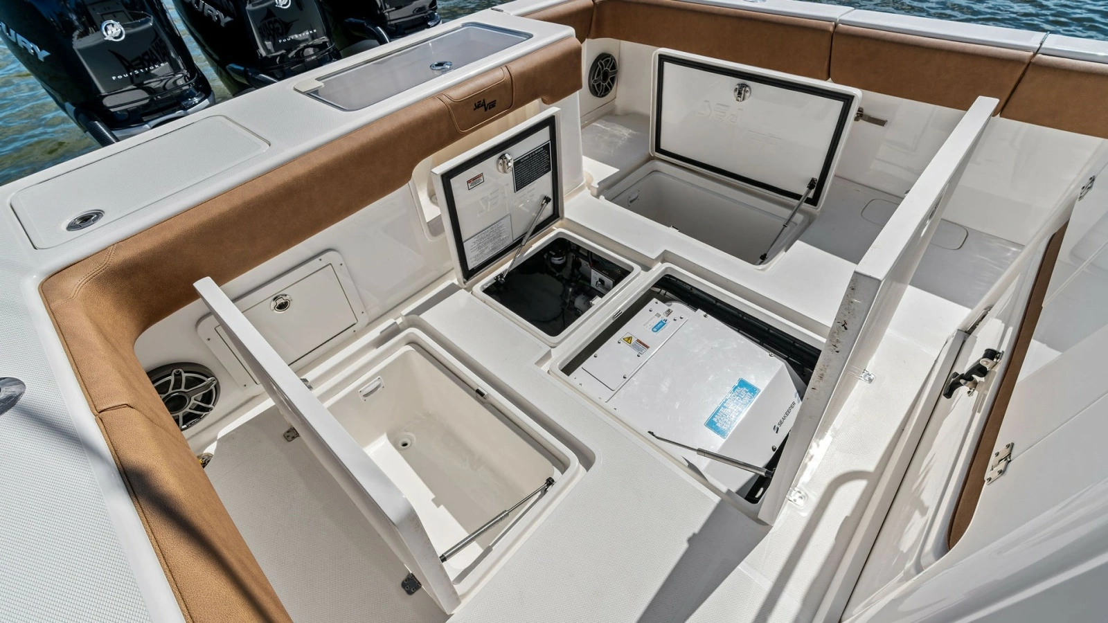 Spacious Aft Deck Storage Compartments