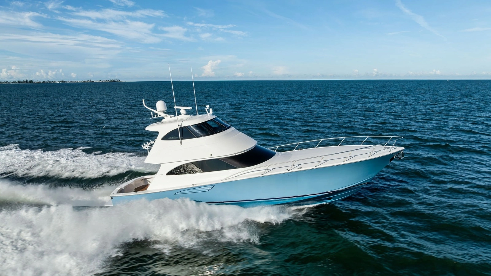 Side Profile of Viking 62 Enclosed Bridge