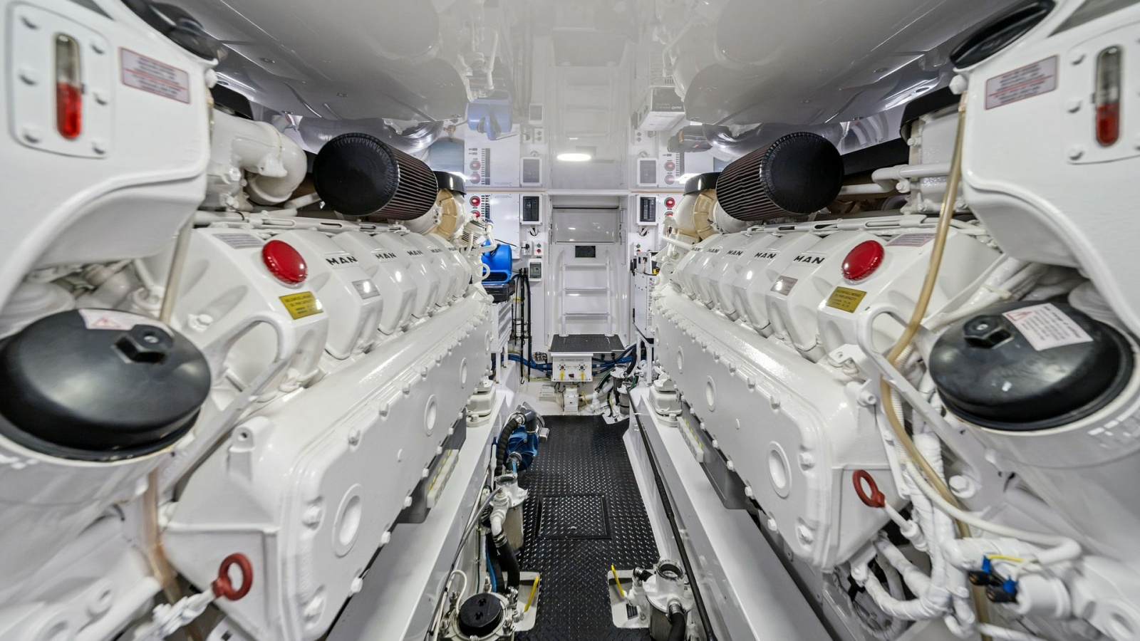 Engine Room with Twin MAN Engines