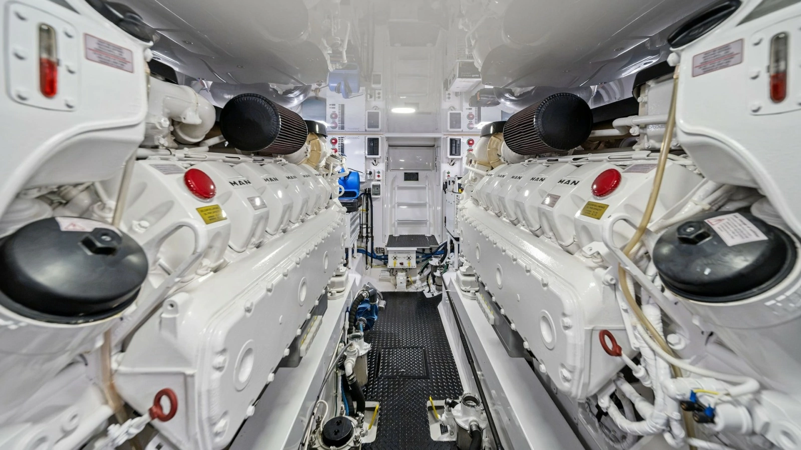 Engine Room with Twin MAN Engines