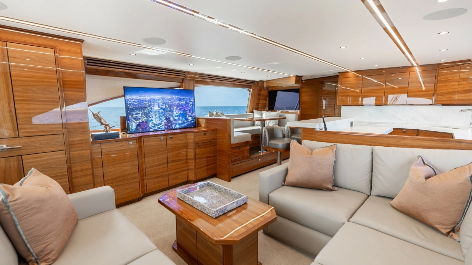 Luxurious Main Salon with Entertainment Center