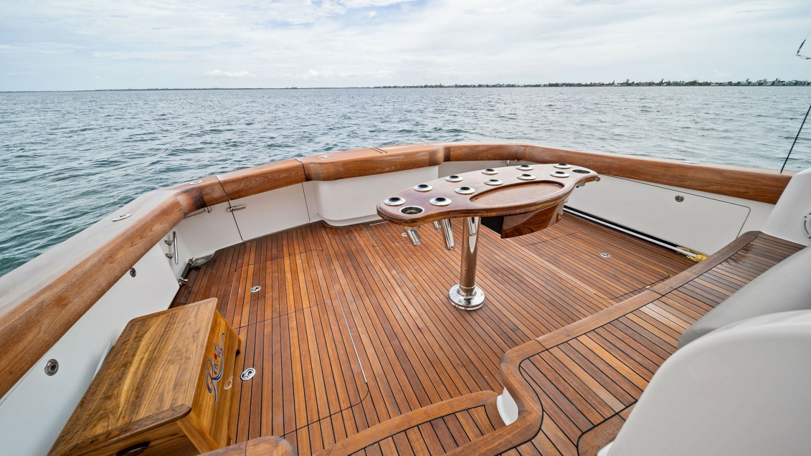 Spacious Teak Cockpit with Rod Holders
