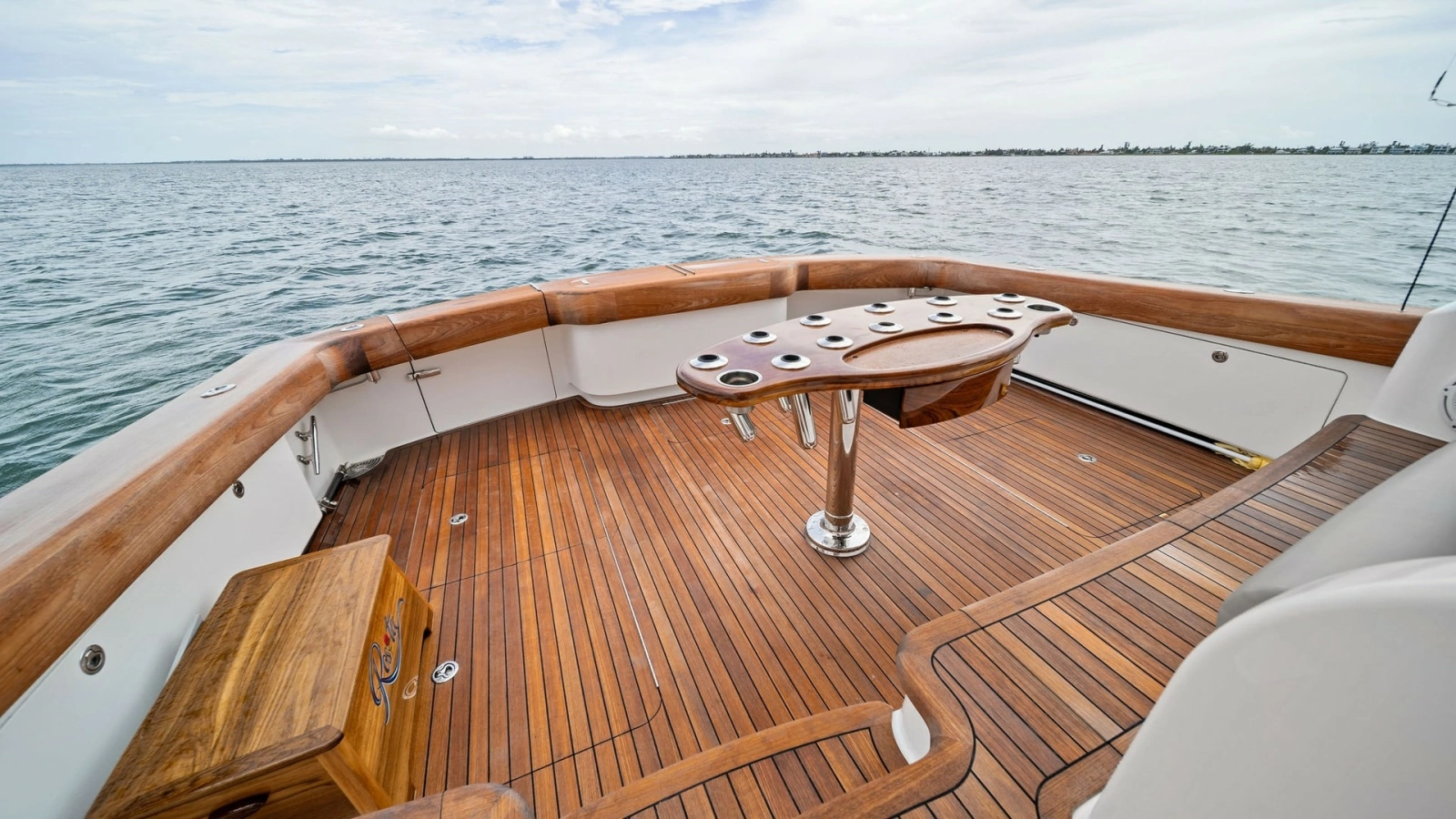 Spacious Teak Cockpit with Rod Holders