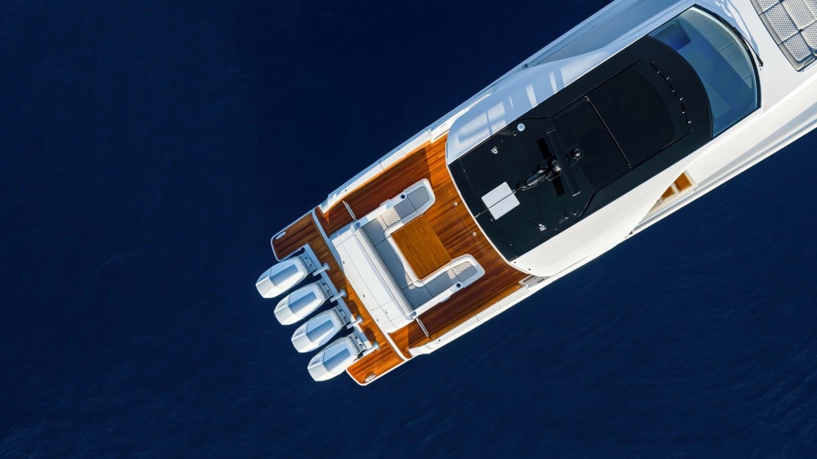 Aerial View of Aft Deck & Engines - Valhalla 55 Sport Yacht