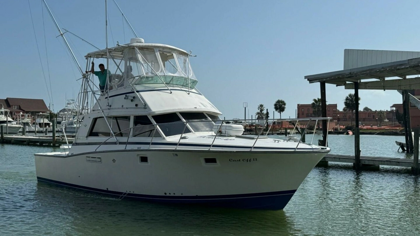 1983 Bertram 385 Convertible- Cast Off II-STBD Bow 1